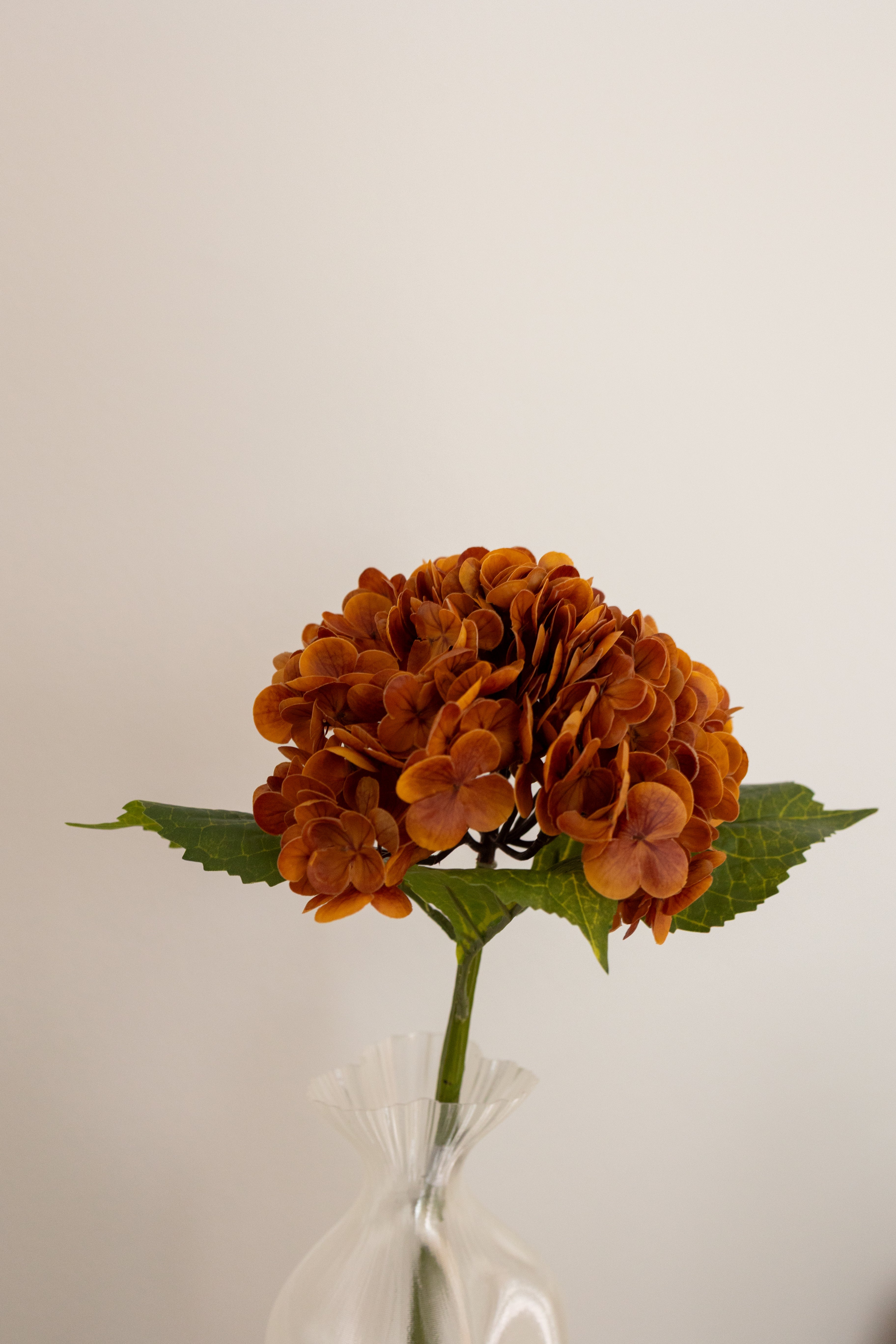 Artificial Hydrangea - Dusty Orange