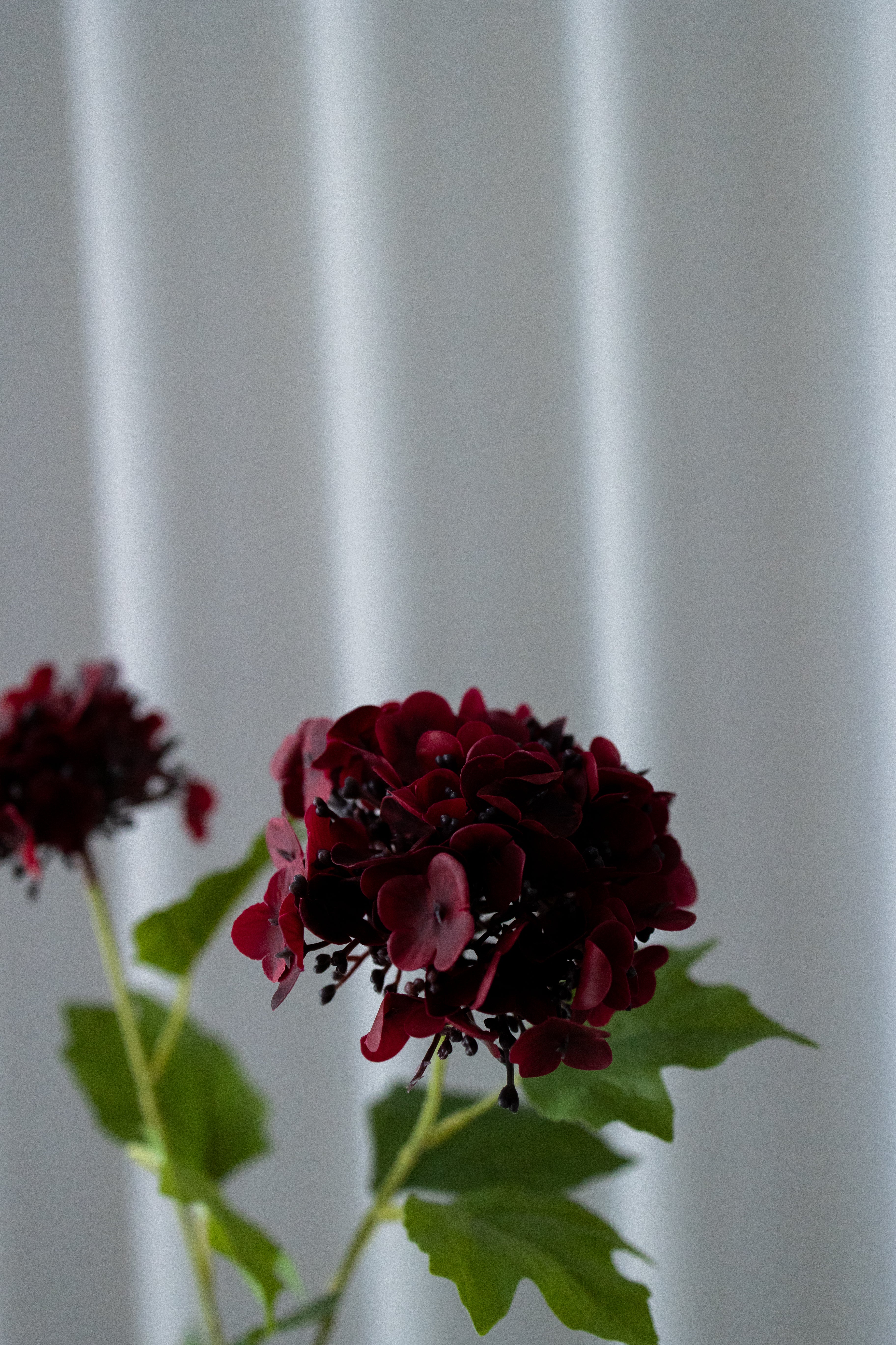 Artificial Snowball Hydrangea - Dark Red