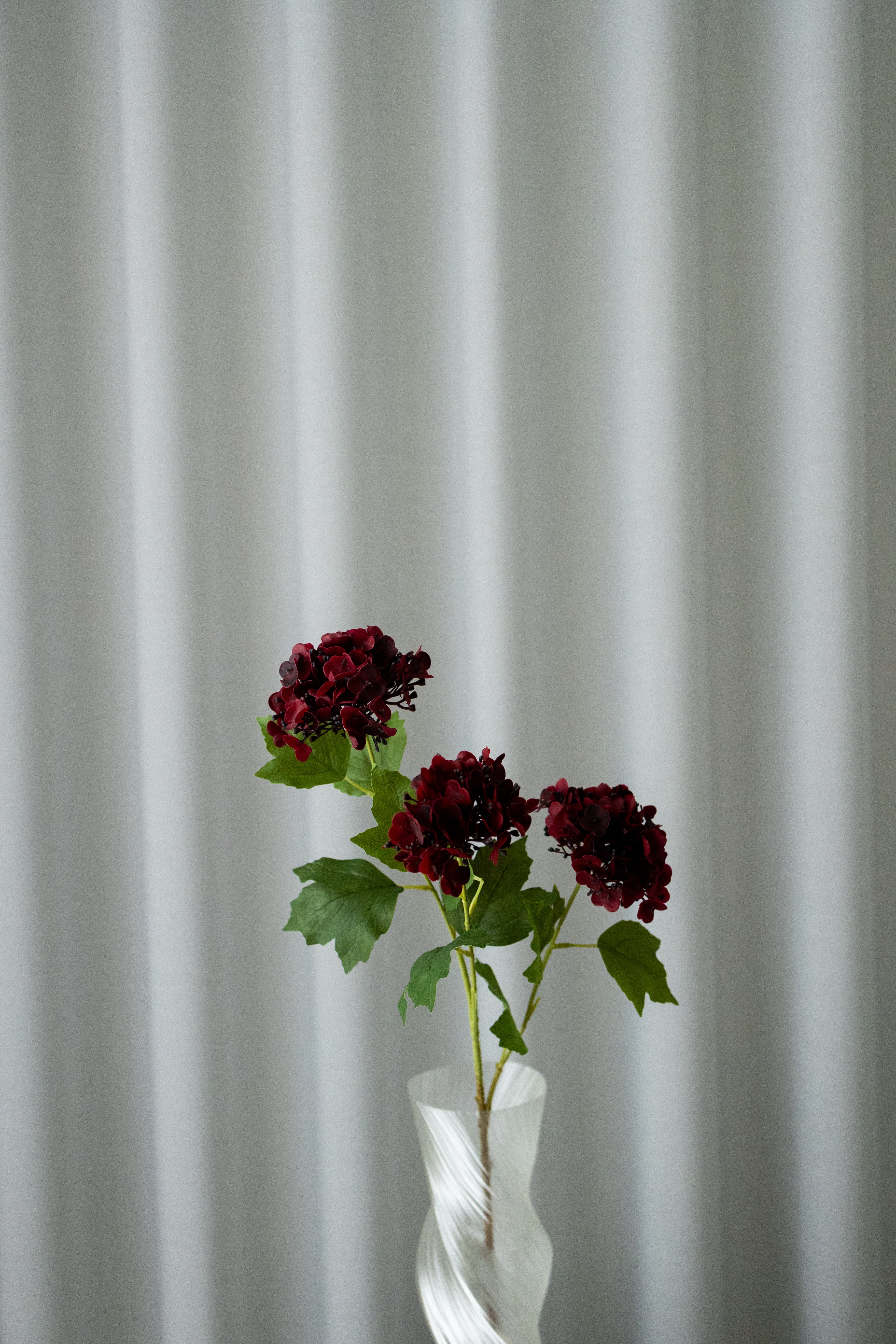 Artificial Snowball Hydrangea - Dark Red