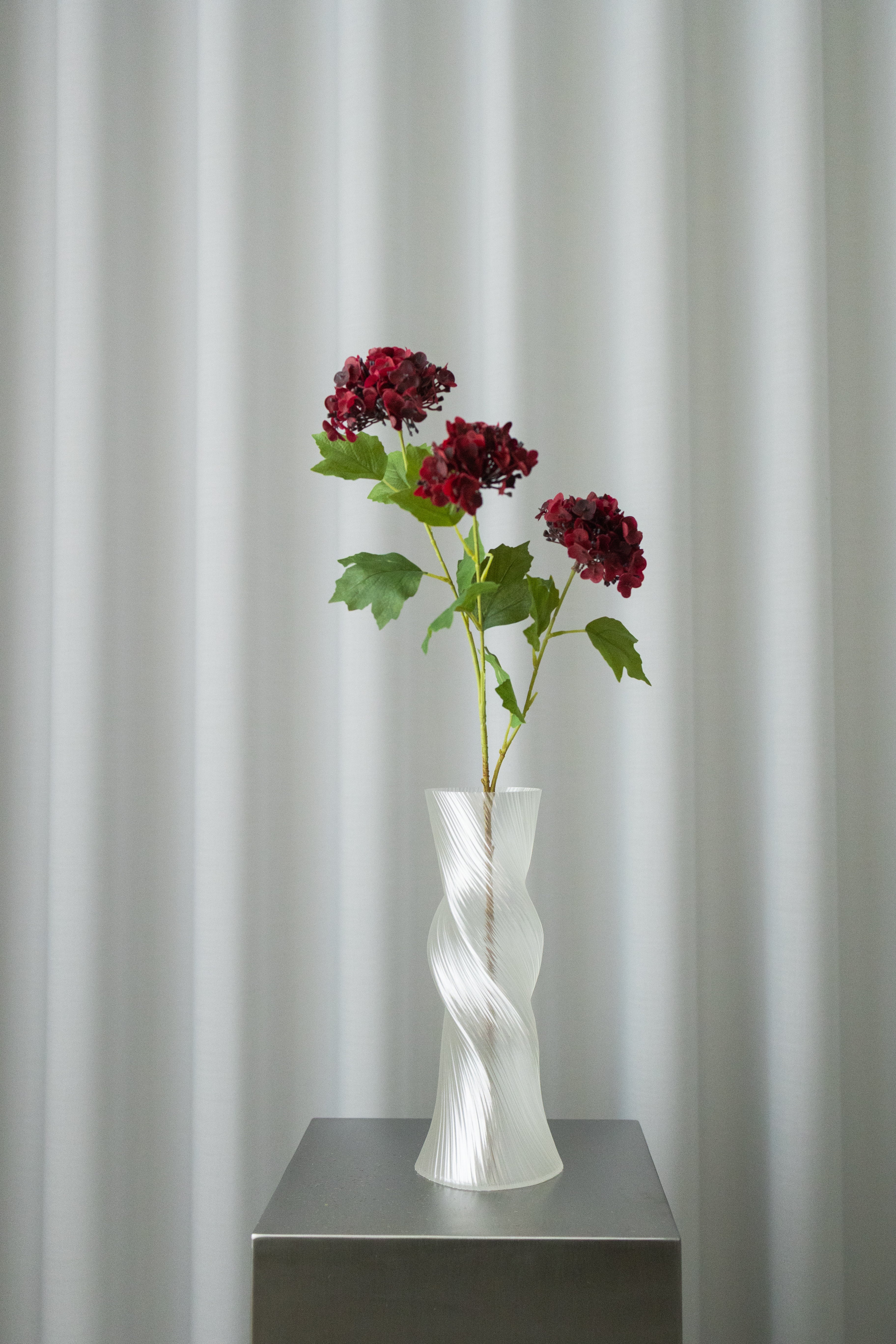 Artificial Snowball Hydrangea - Dark Red