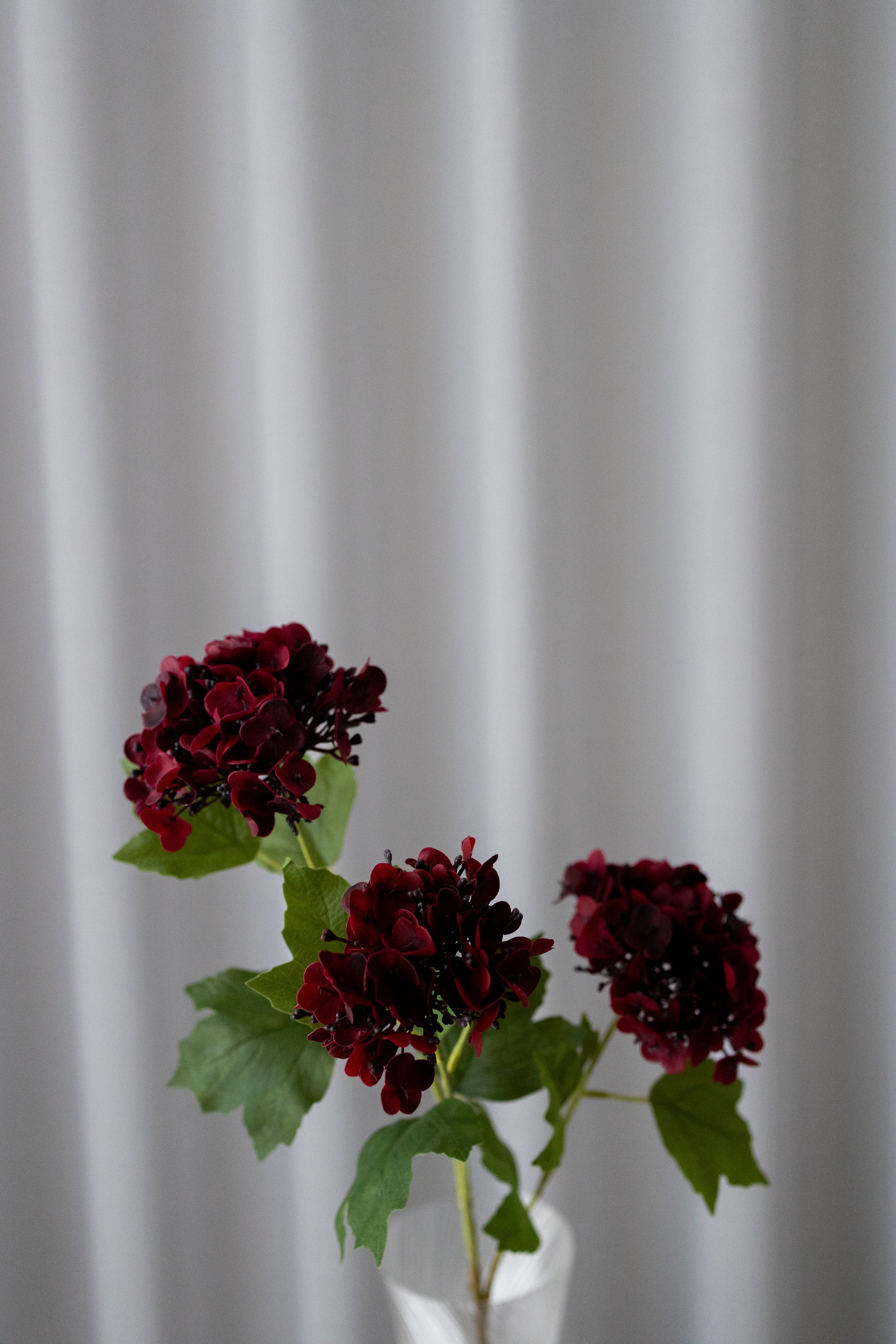 Artificial Snowball Hydrangea - Dark Red