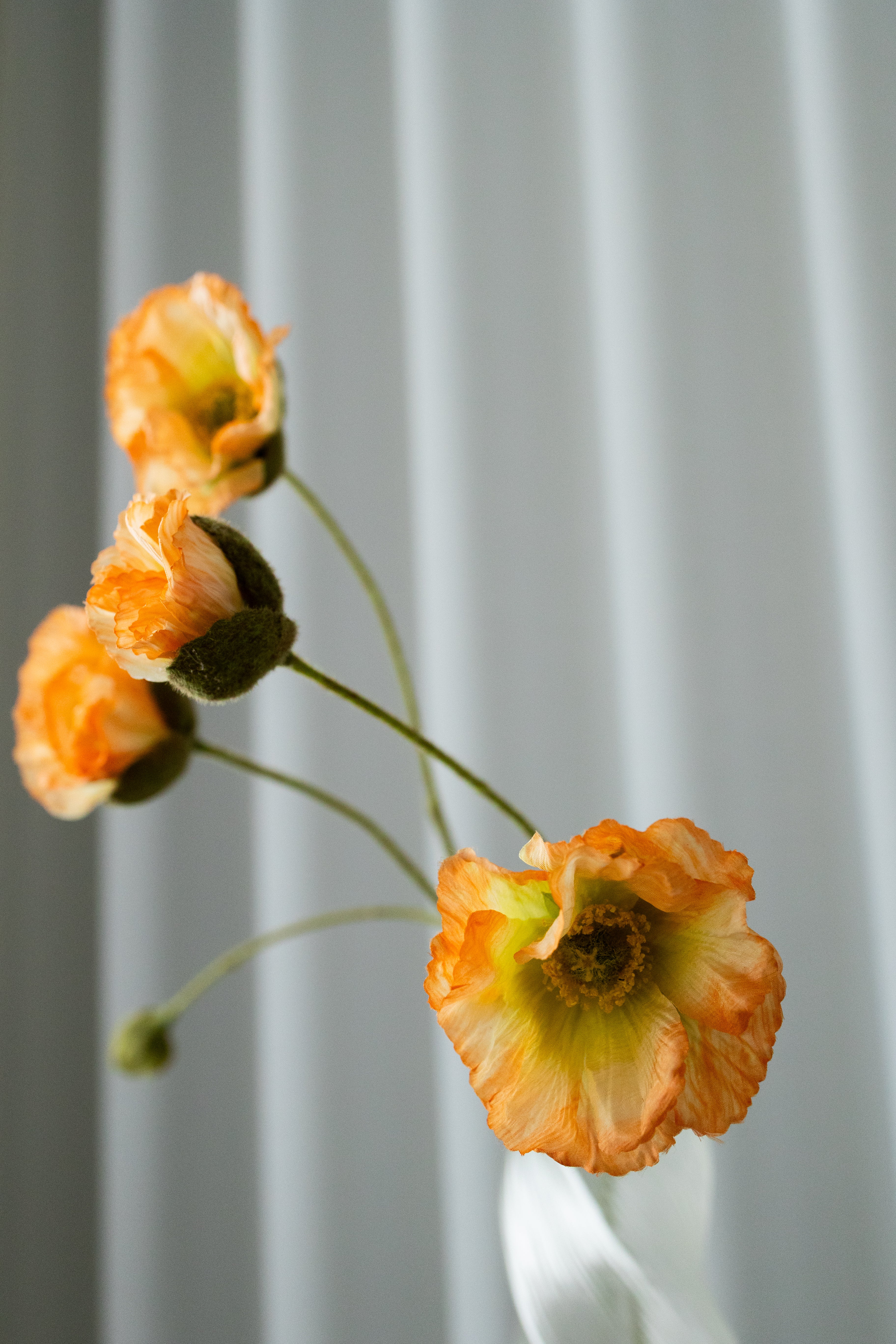 Artificial Lifelike Poppy - Nature Peach