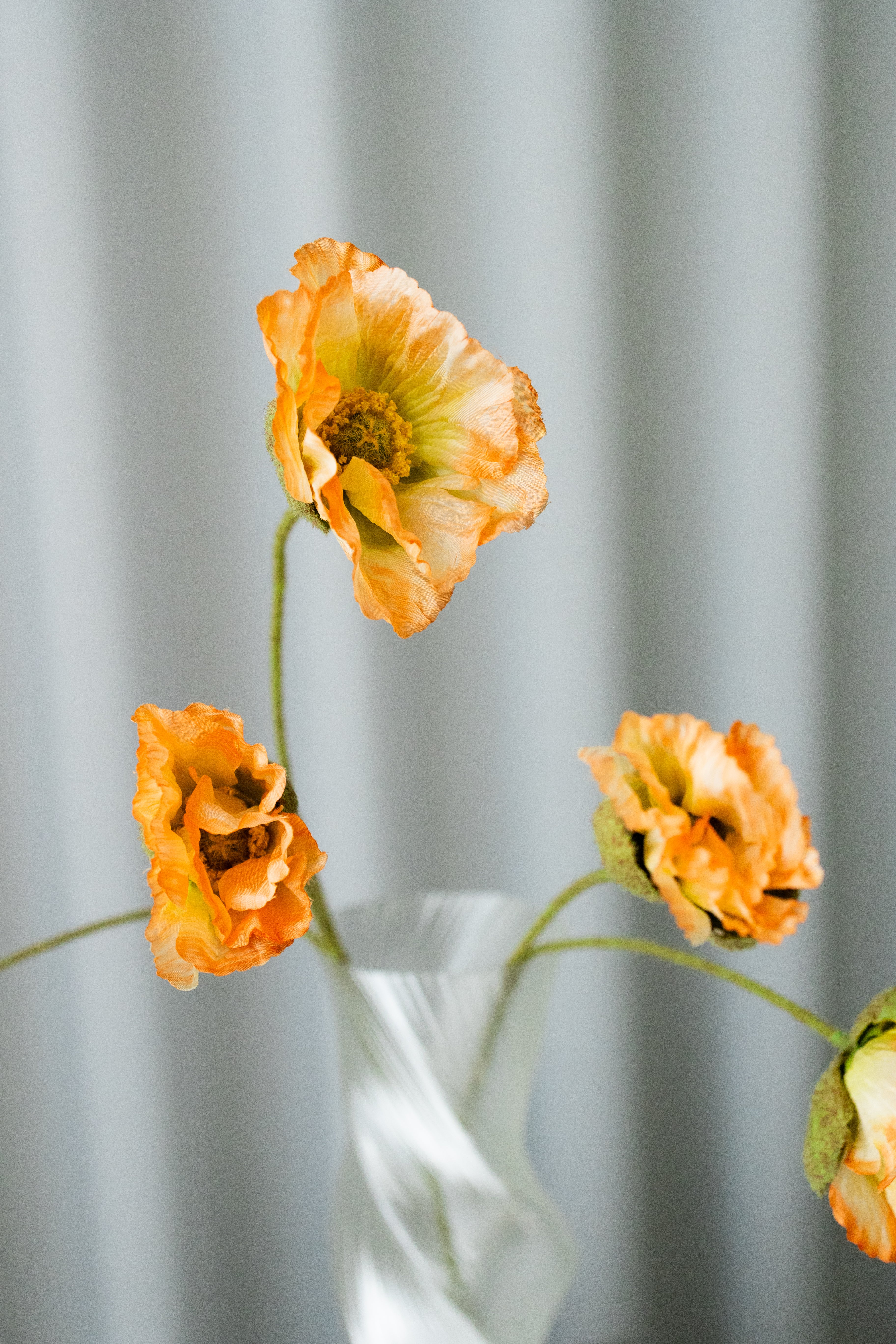 Artificial Lifelike Poppy - Nature Peach