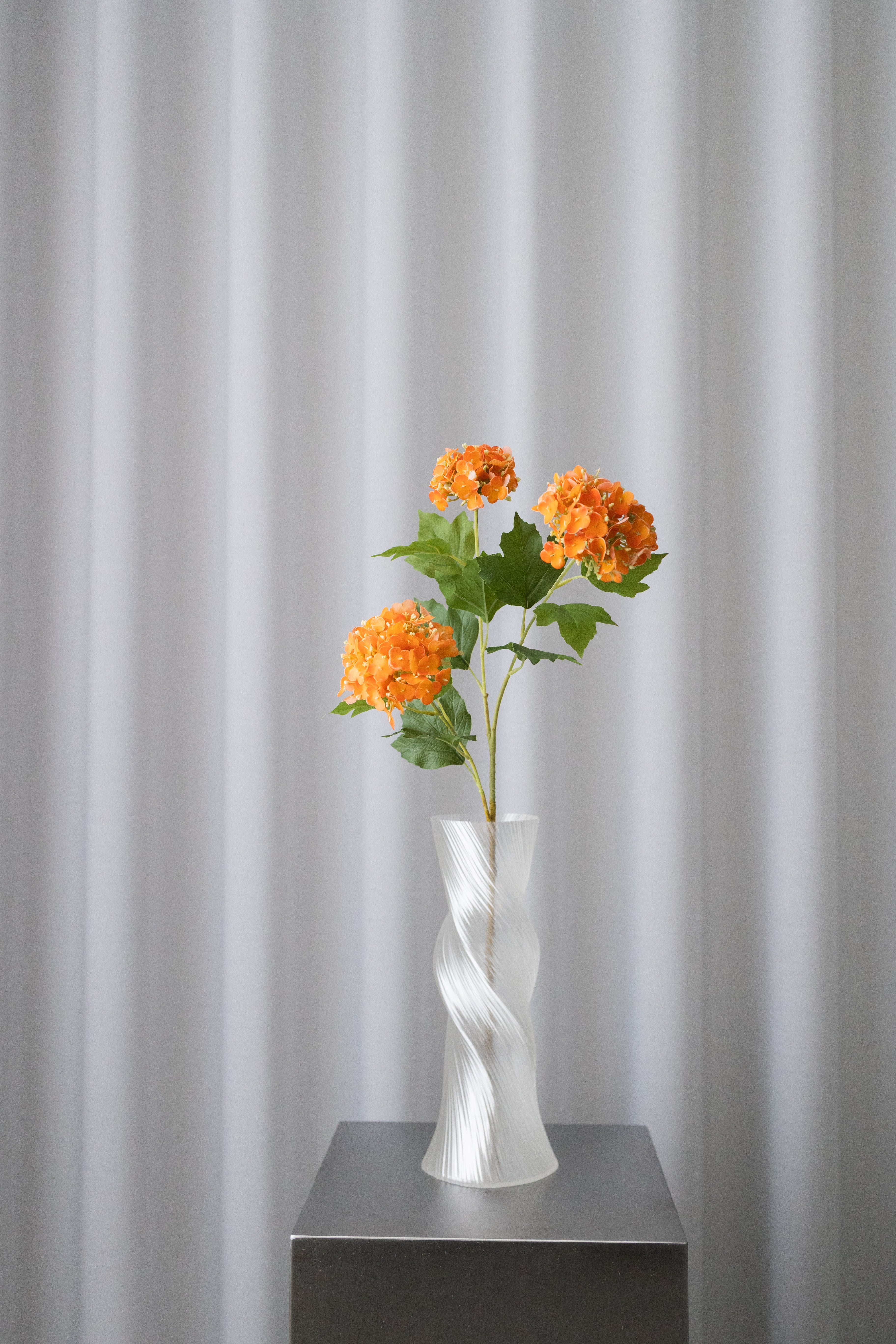 Artificial Snowball Hydrangea - Orange