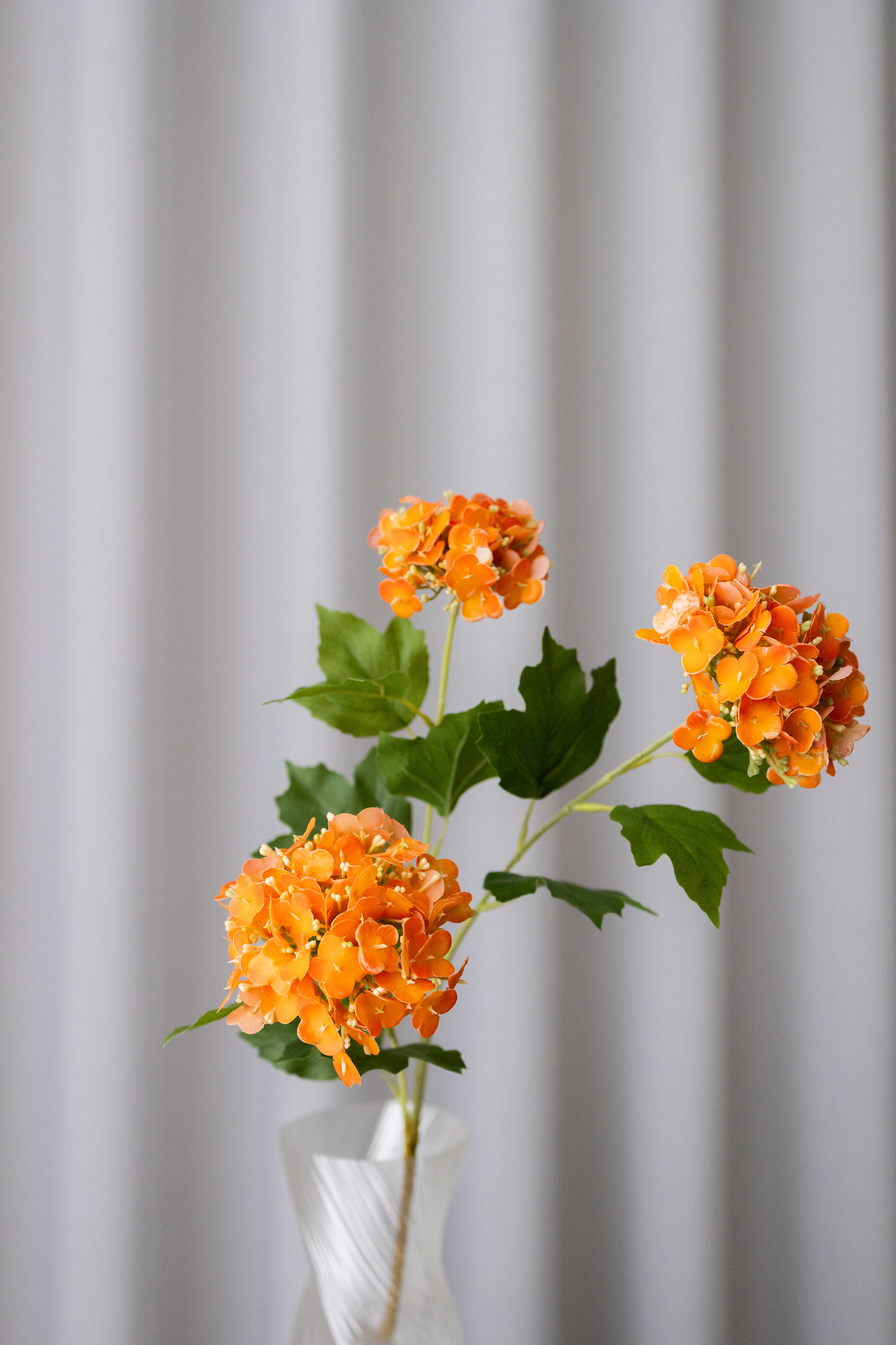 Artificial Snowball Hydrangea - Orange