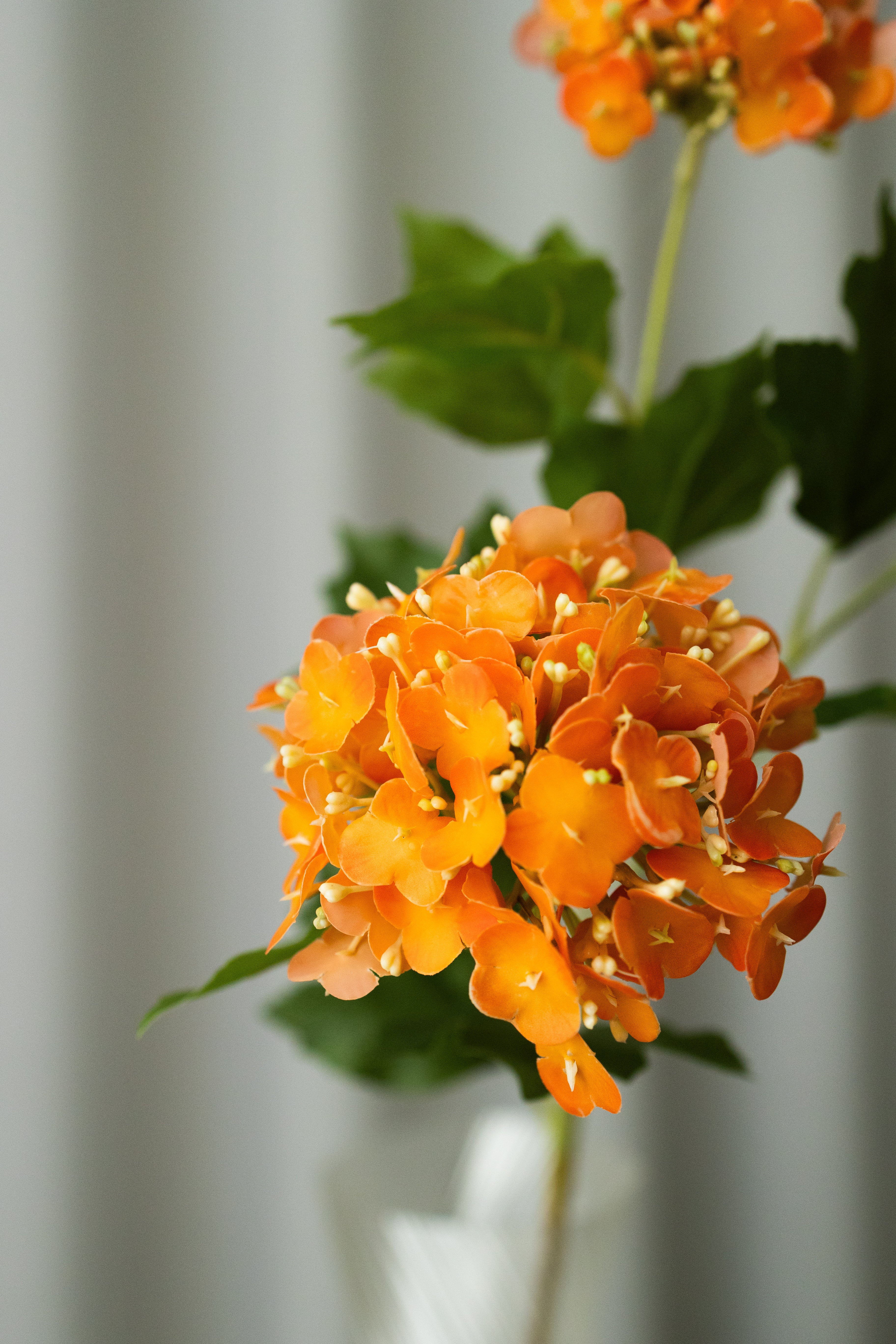 Artificial Snowball Hydrangea - Orange