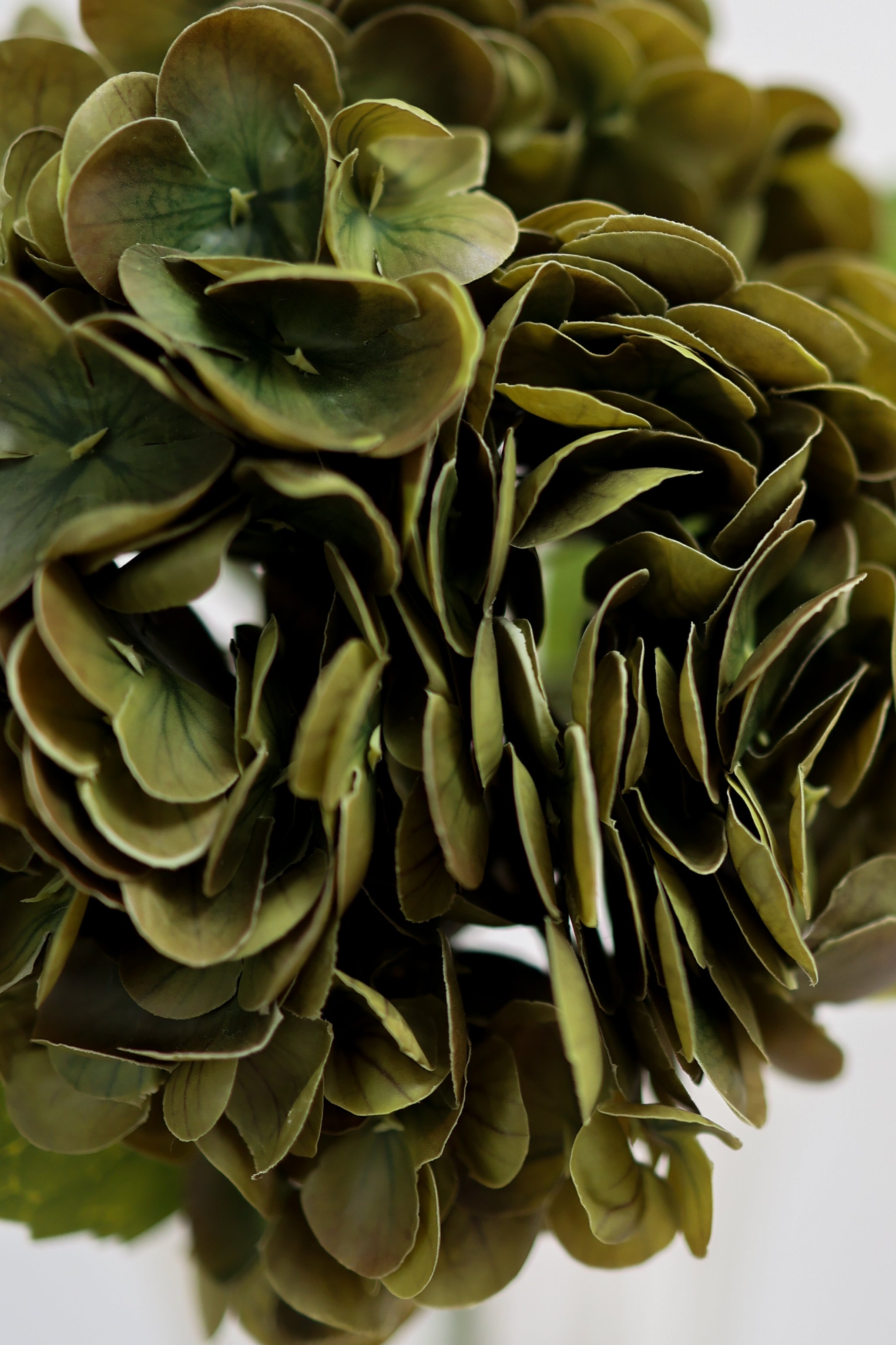Kunstig Hortensia - Støvet Grøn