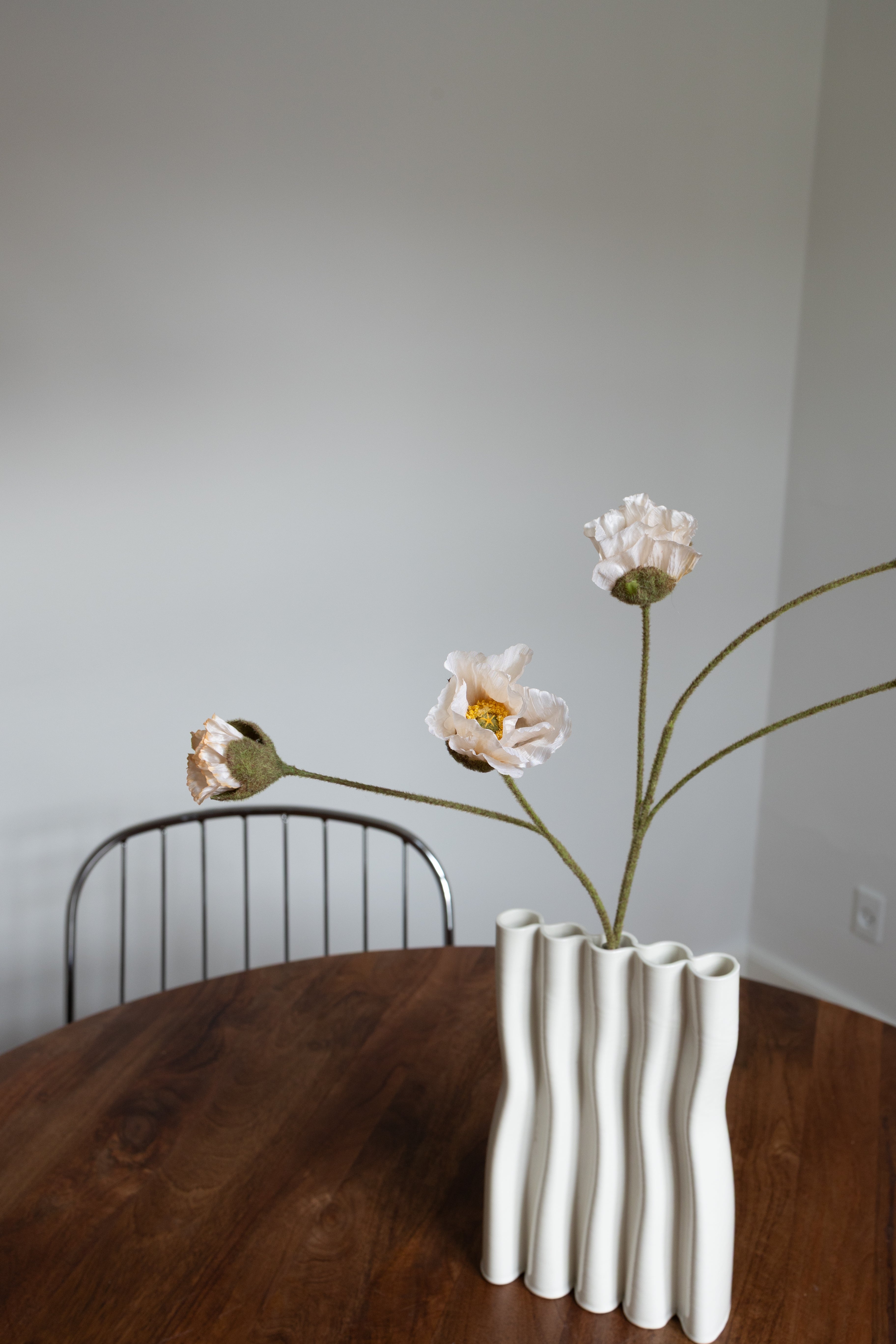 Artificial Lifelike Poppy - Nature White