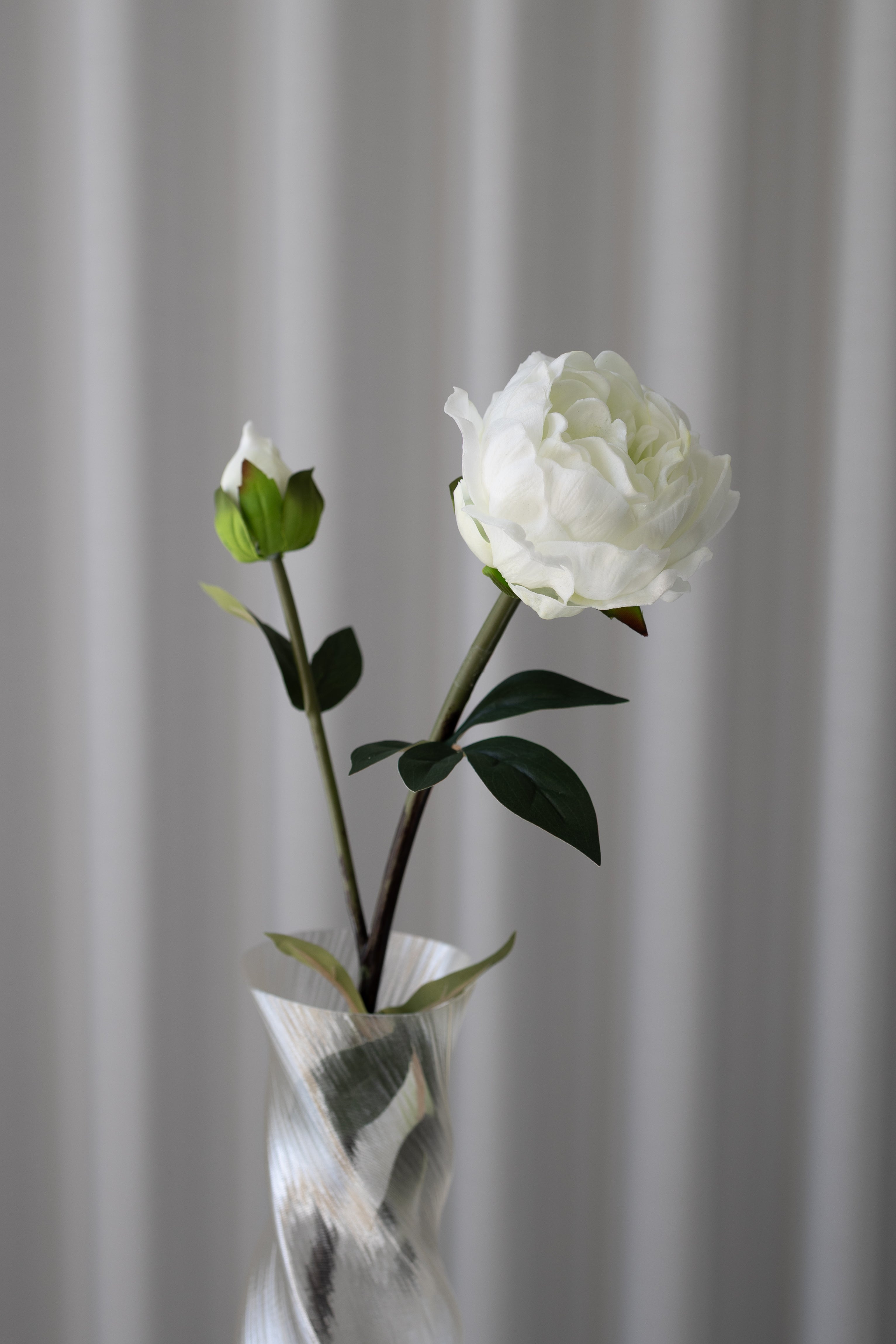 Artificial Closed Peony White