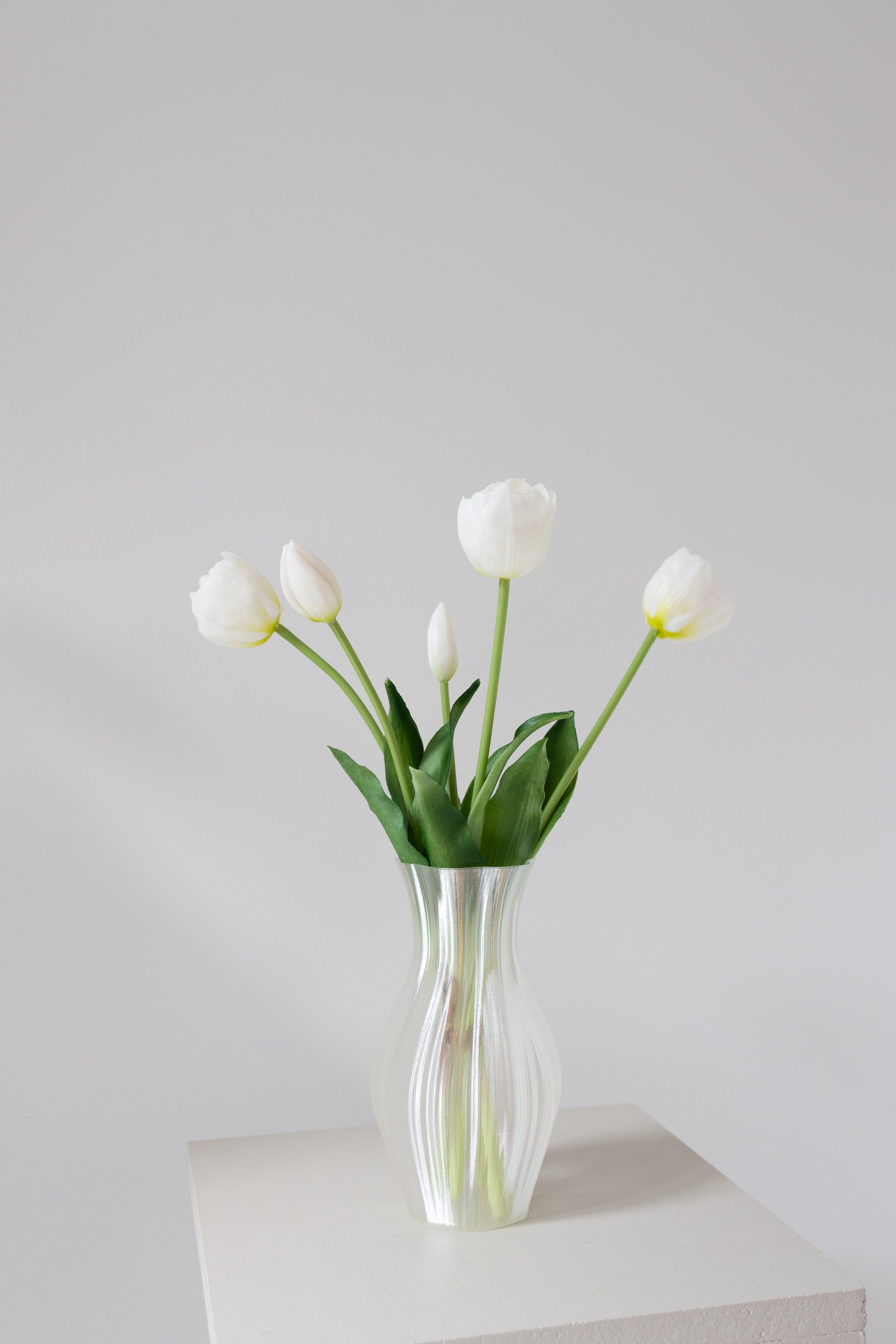 Artificial Layered Tulips - White