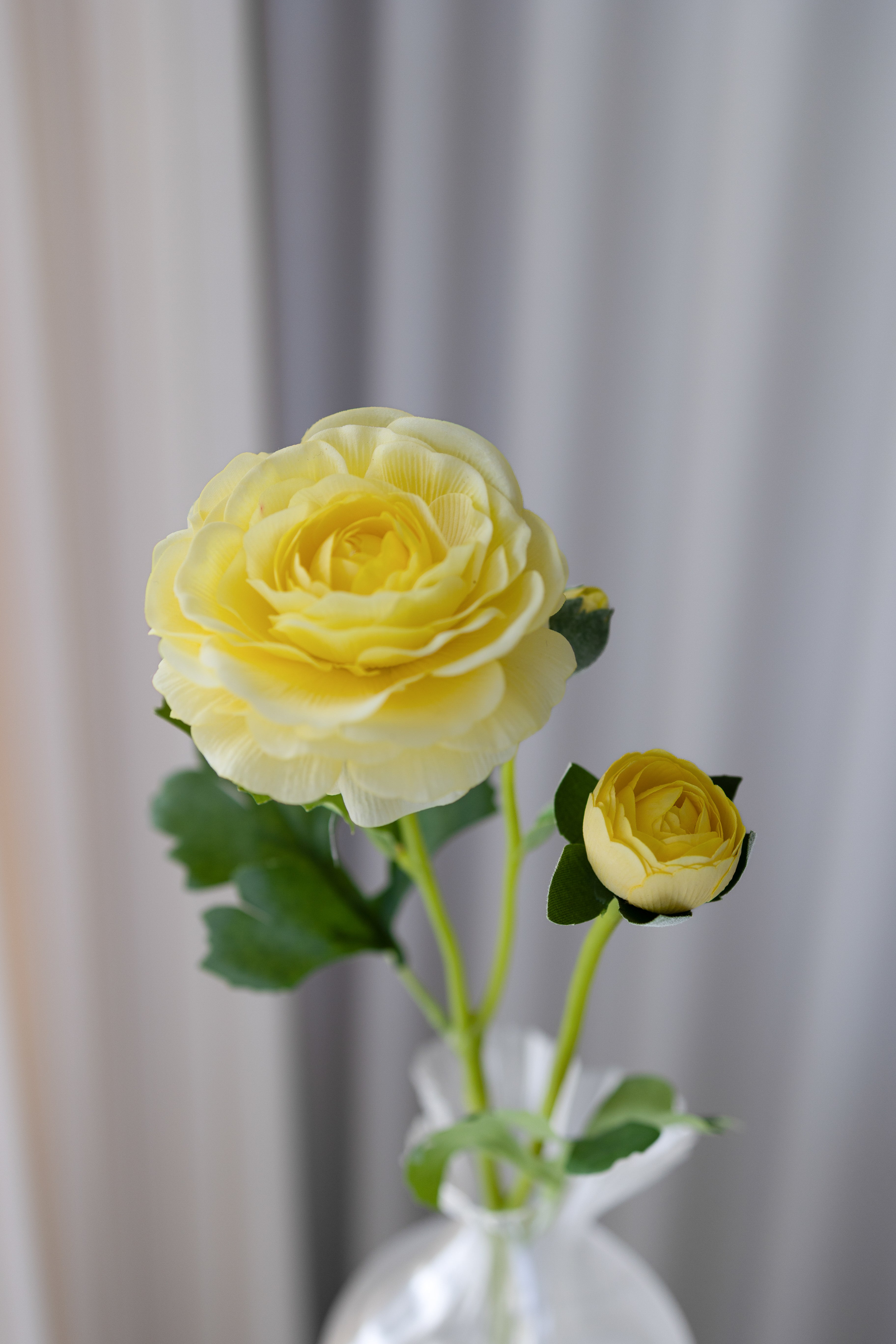 Artificial Ranunculus Flower - Soft Yellow