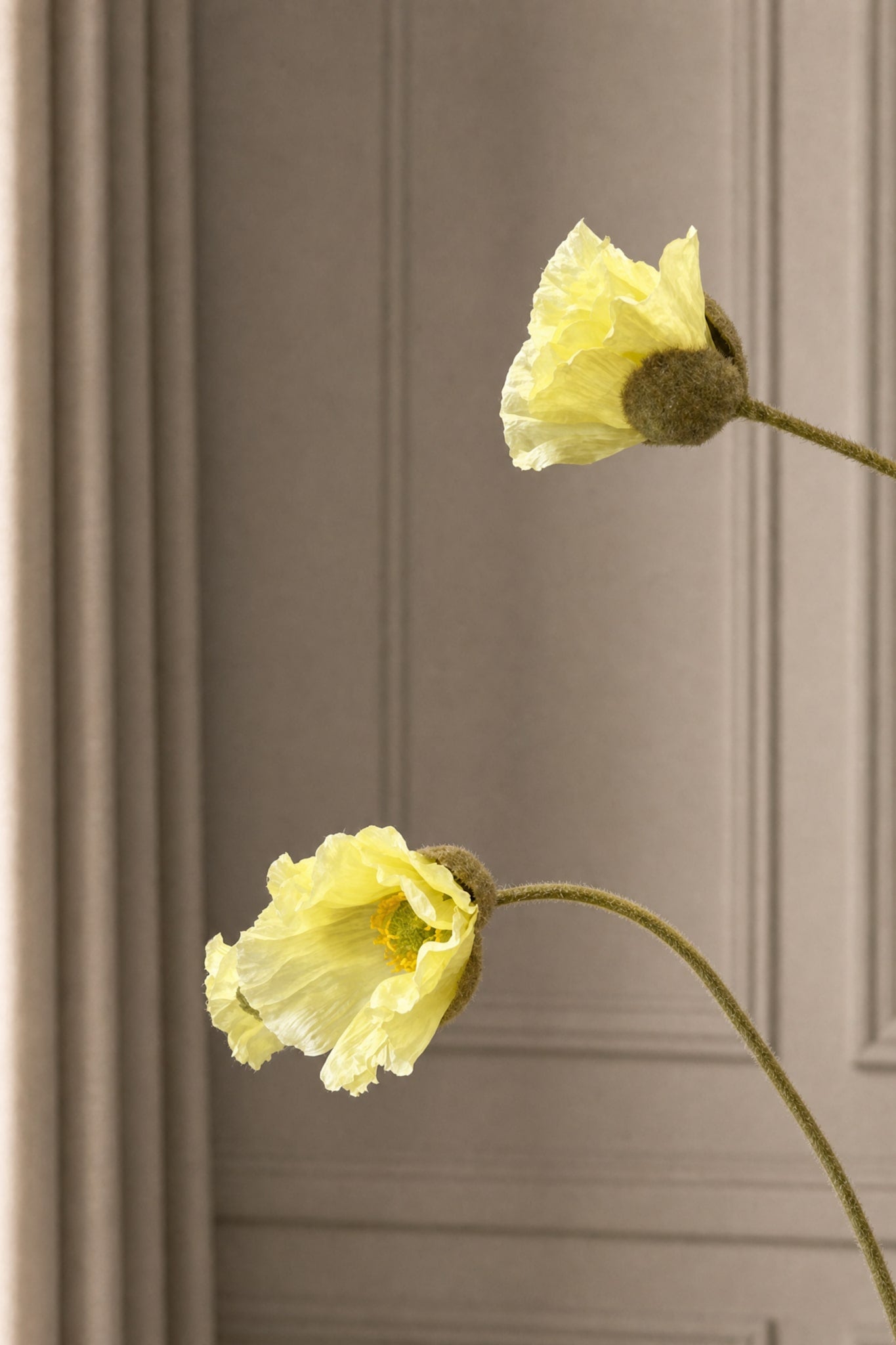 Artificial Lifelike Poppy - Yellow