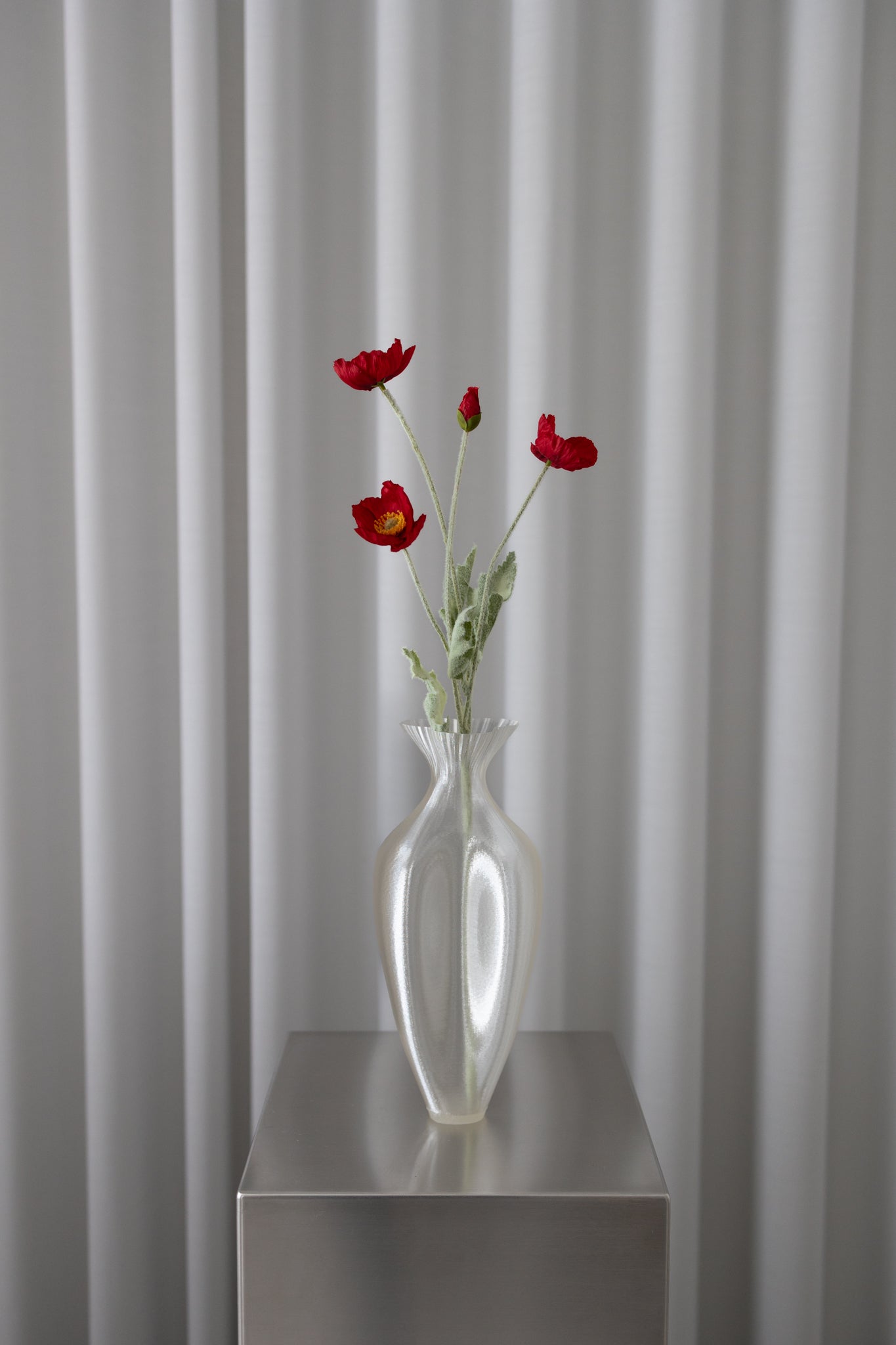 Kunstig Mørkerød Valmue