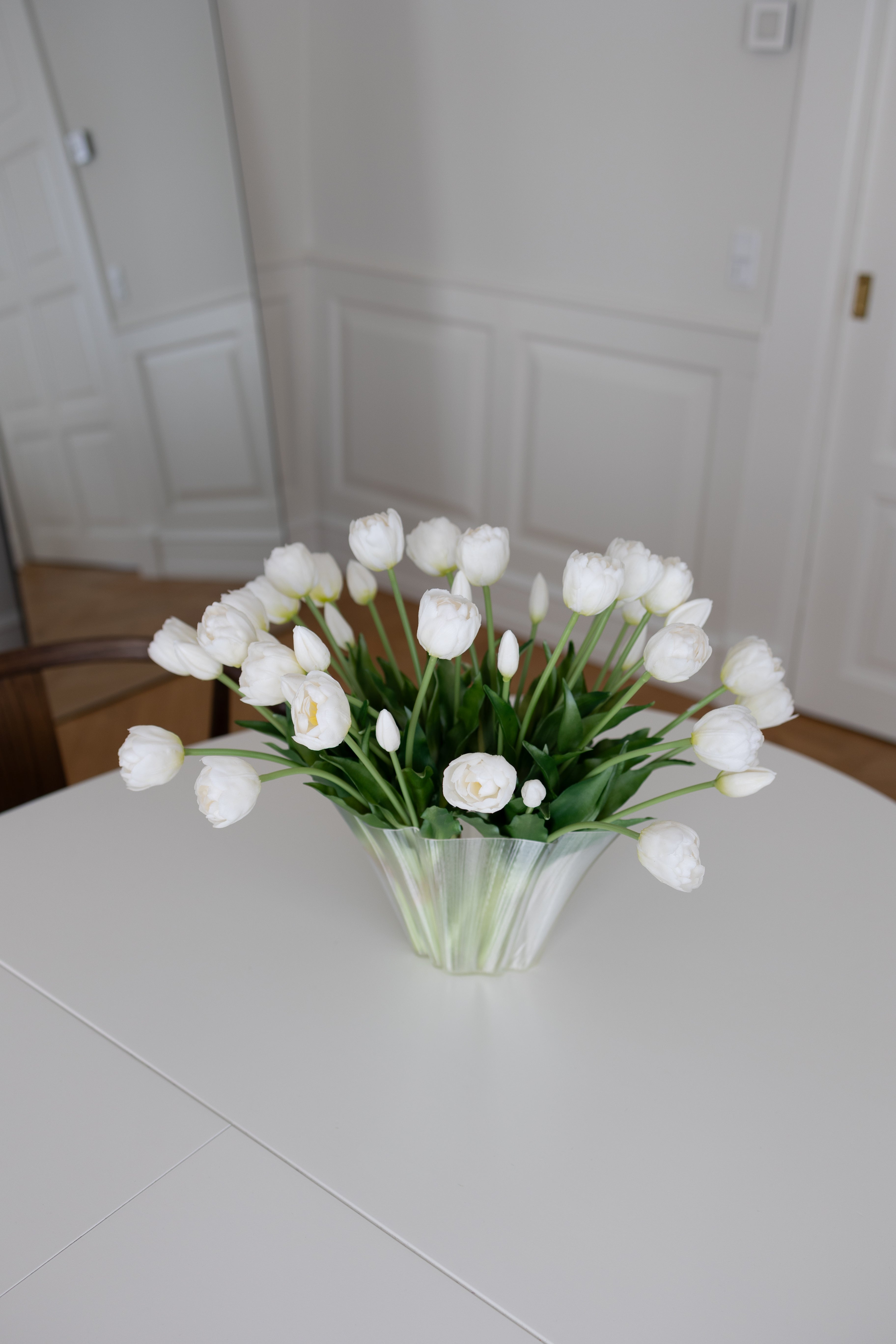 White Layered Tulip Bouquet