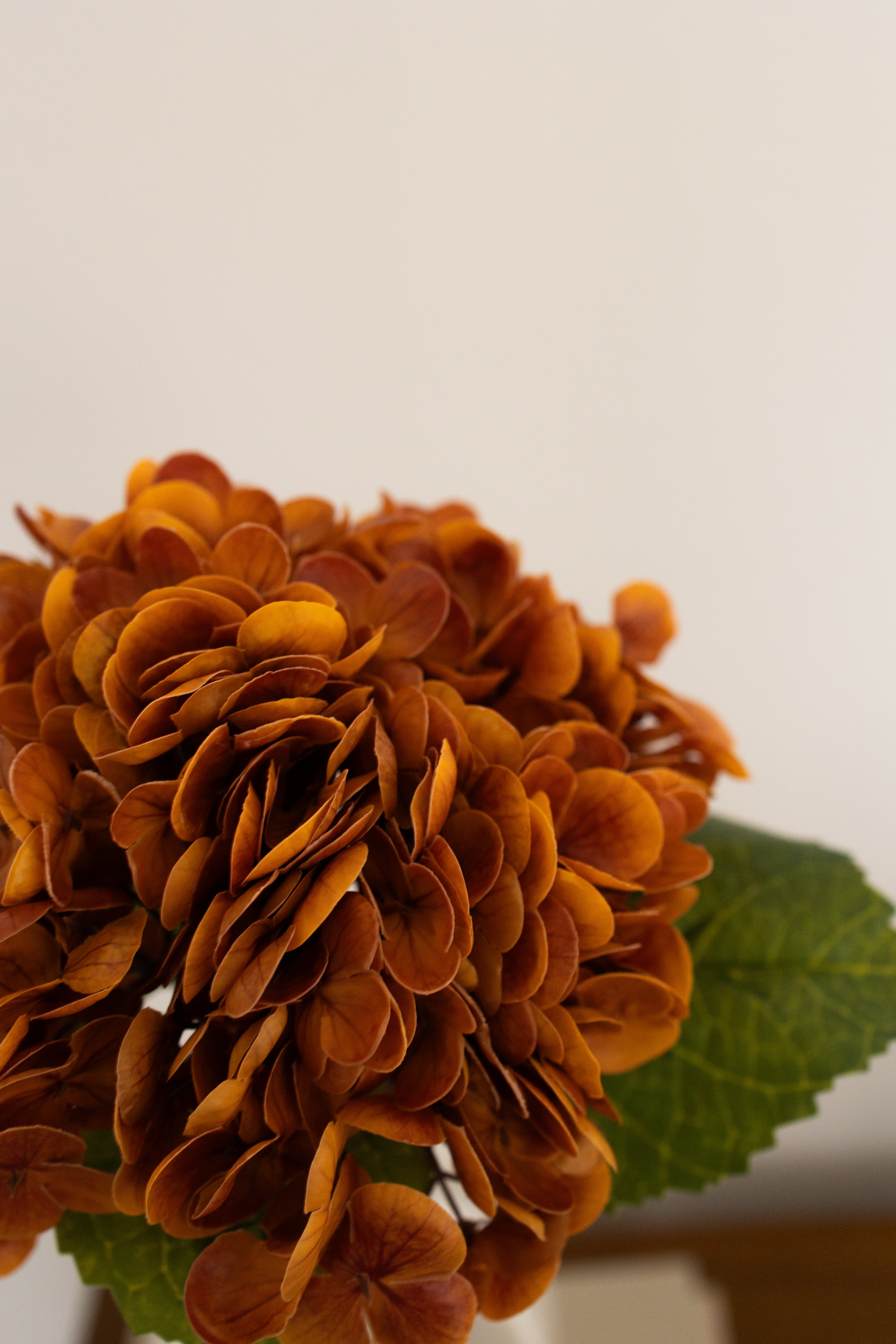 Artificial Hydrangea - Dusty Orange