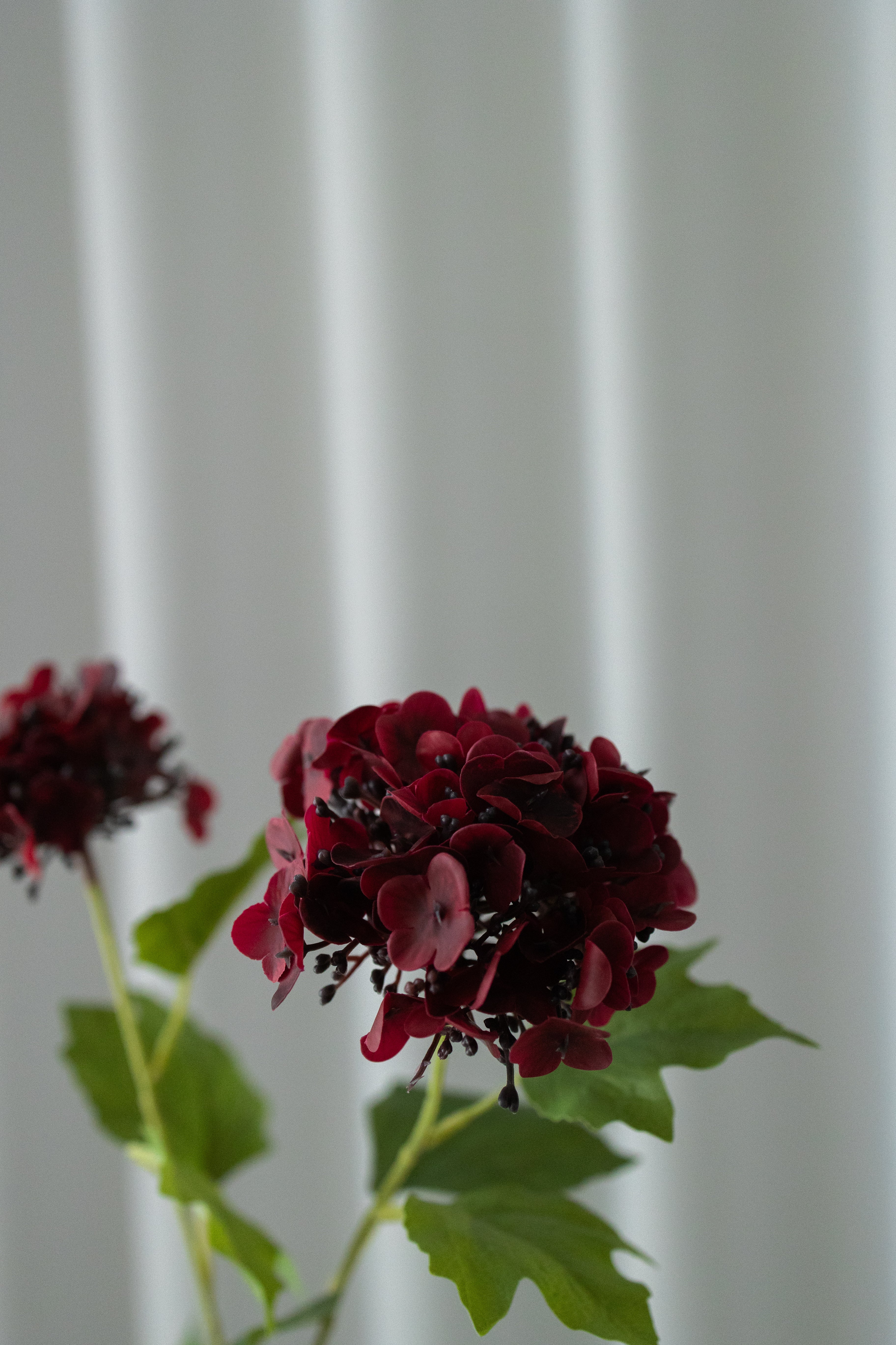 Artificial Snowball Hydrangea - Dark Red