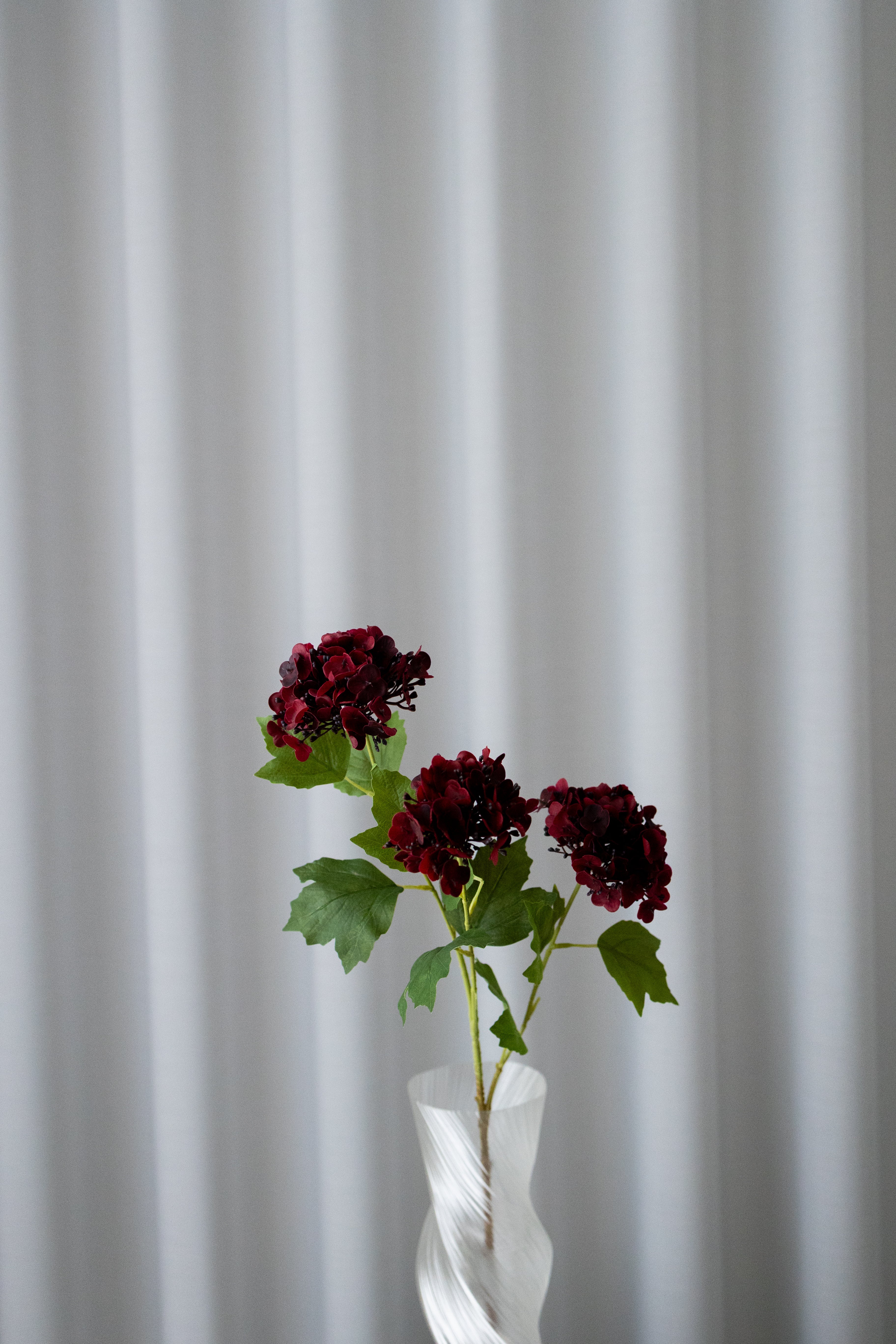 Artificial Snowball Hydrangea - Dark Red