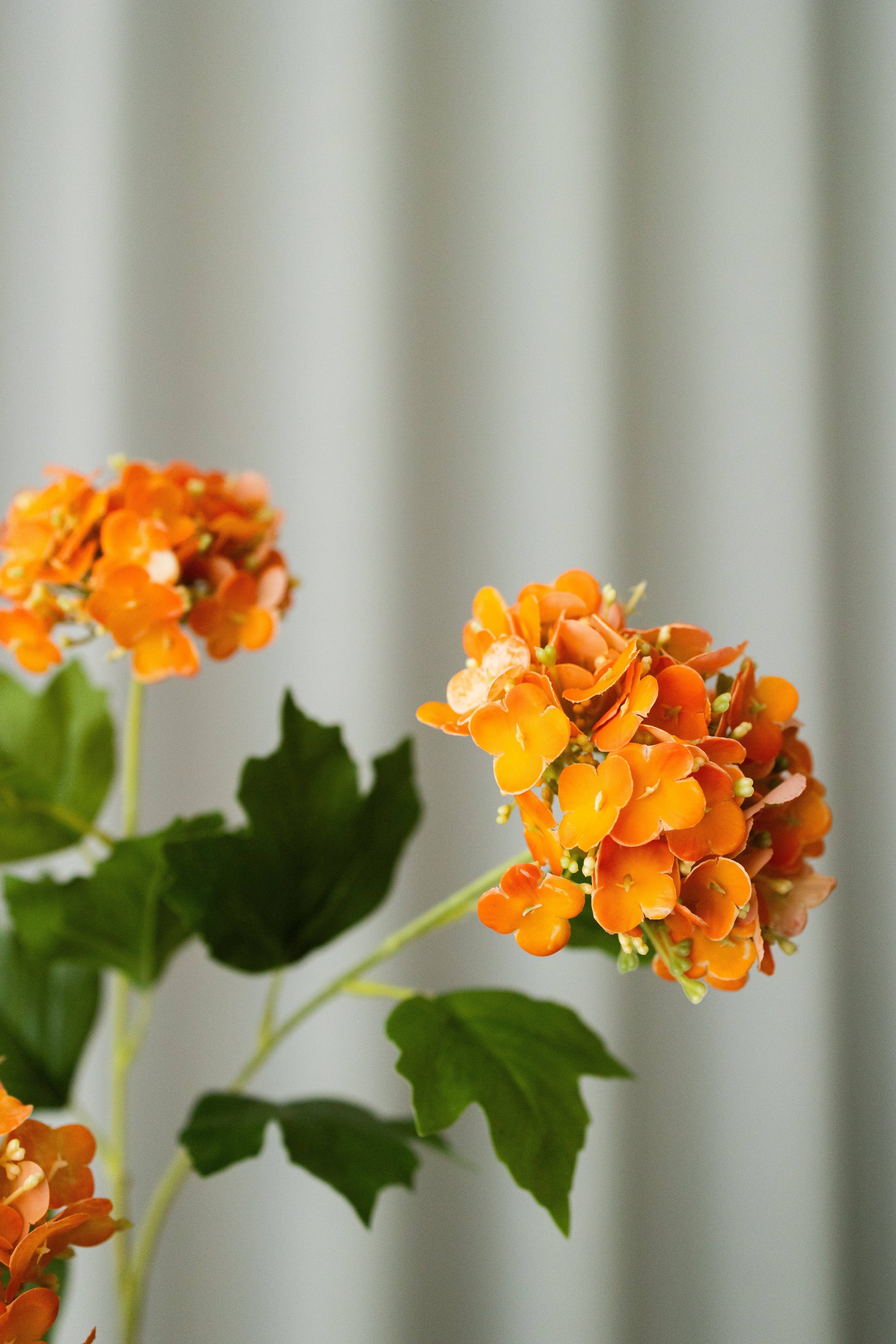Artificial Snowball Hydrangea - Orange
