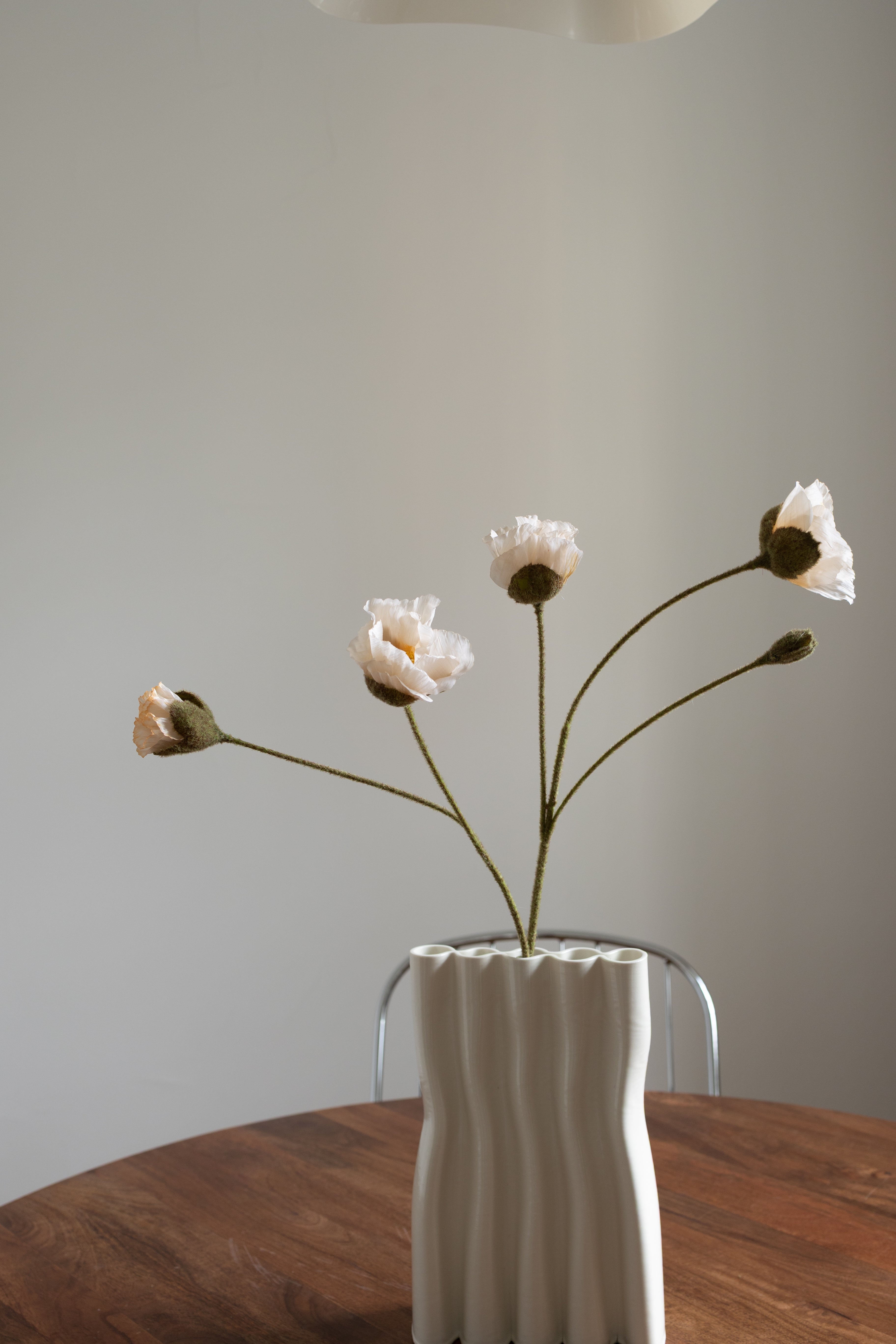 Artificial Lifelike Poppy - Nature White
