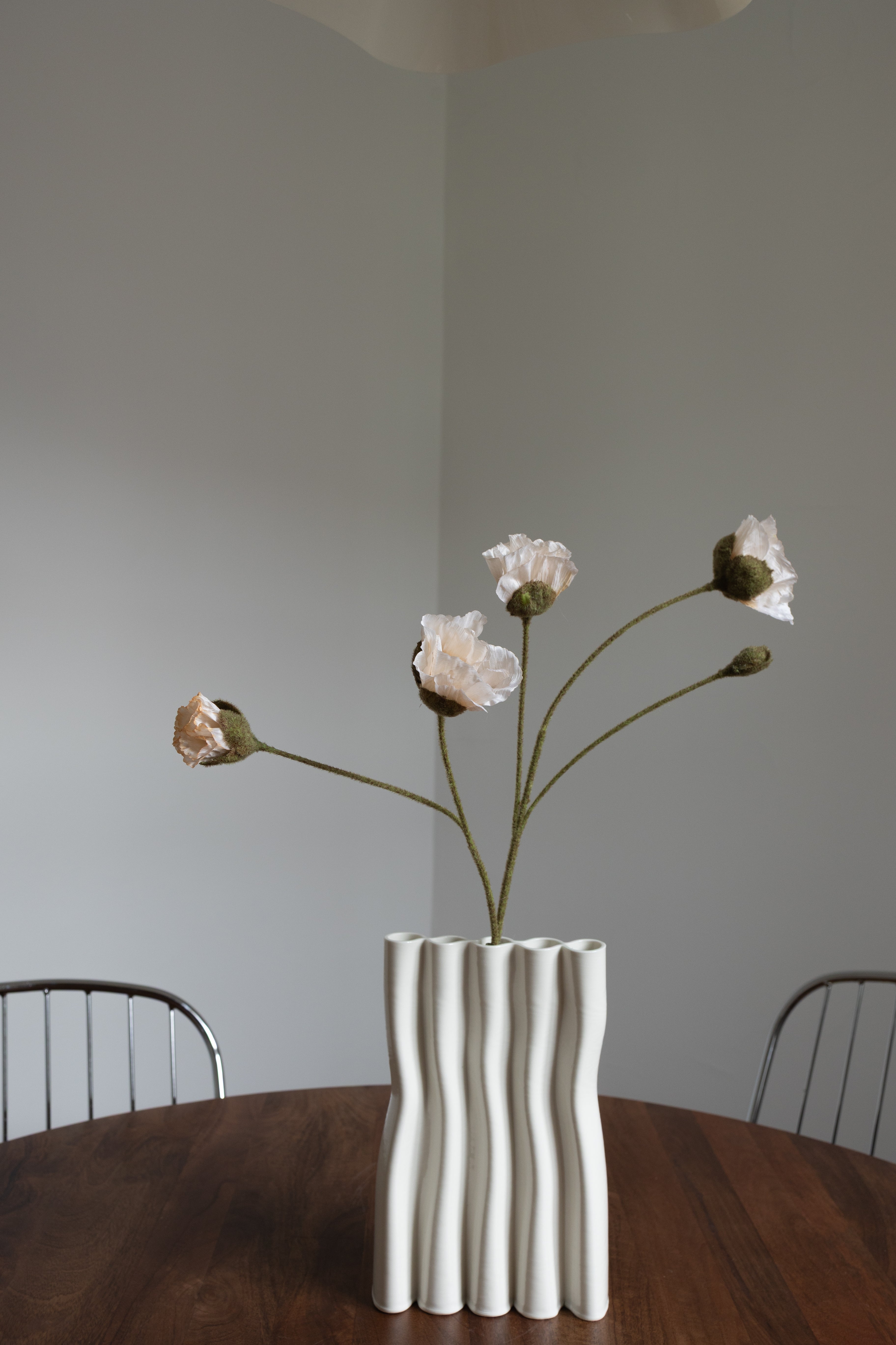 Artificial Lifelike Poppy - Nature White