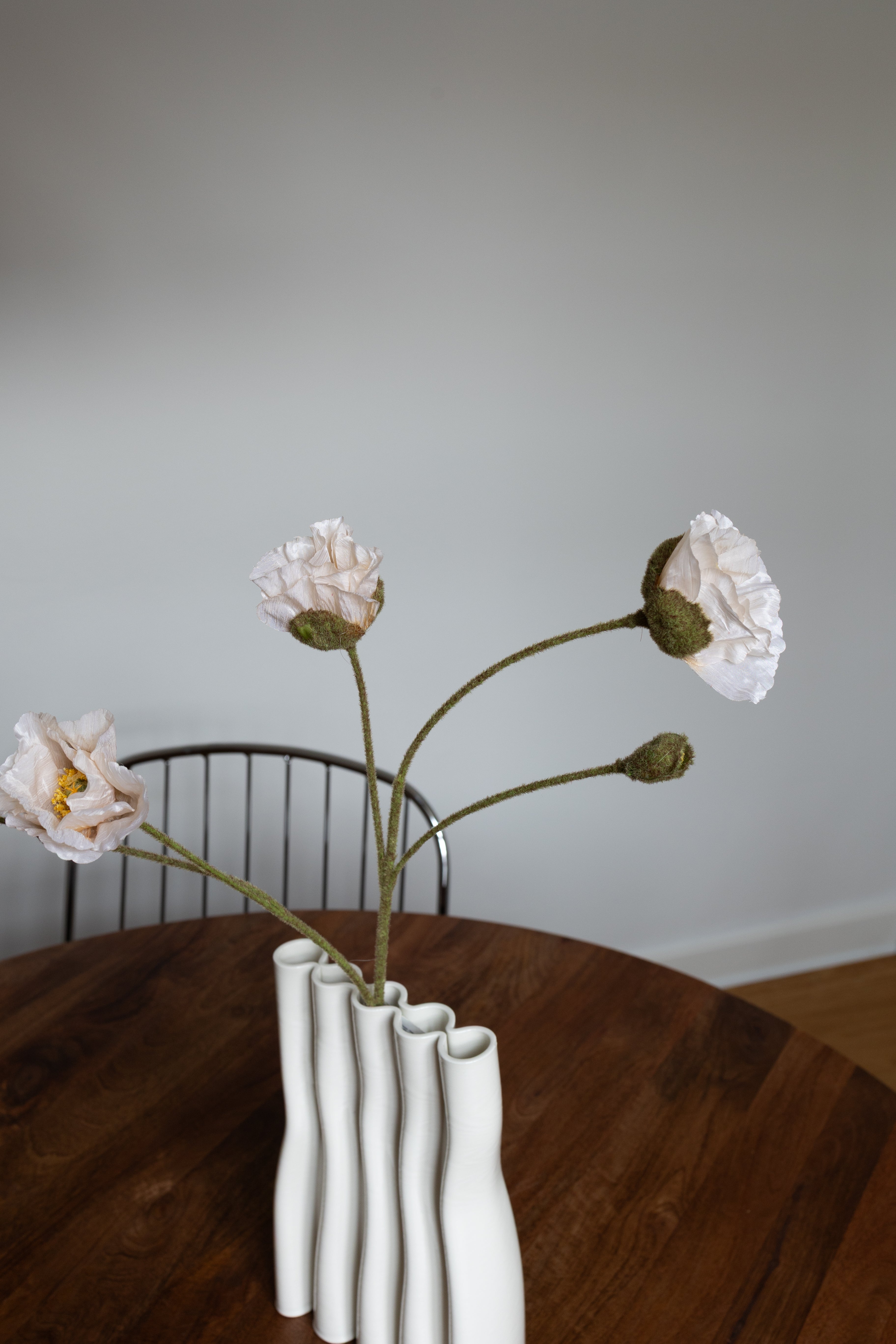 Artificial Lifelike Poppy - Nature White