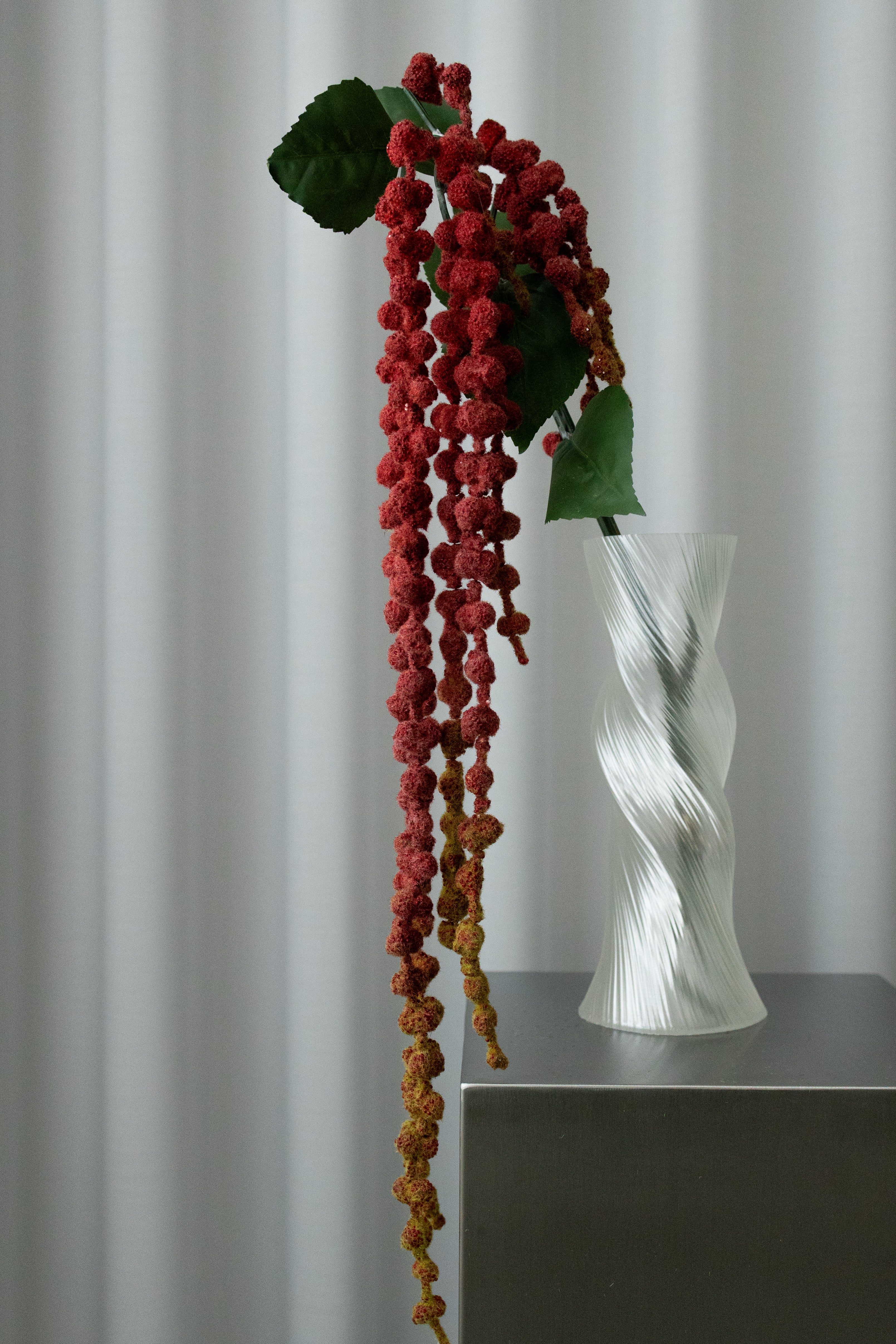 Kunstig Naturtro Amaranthus Stor - Rød