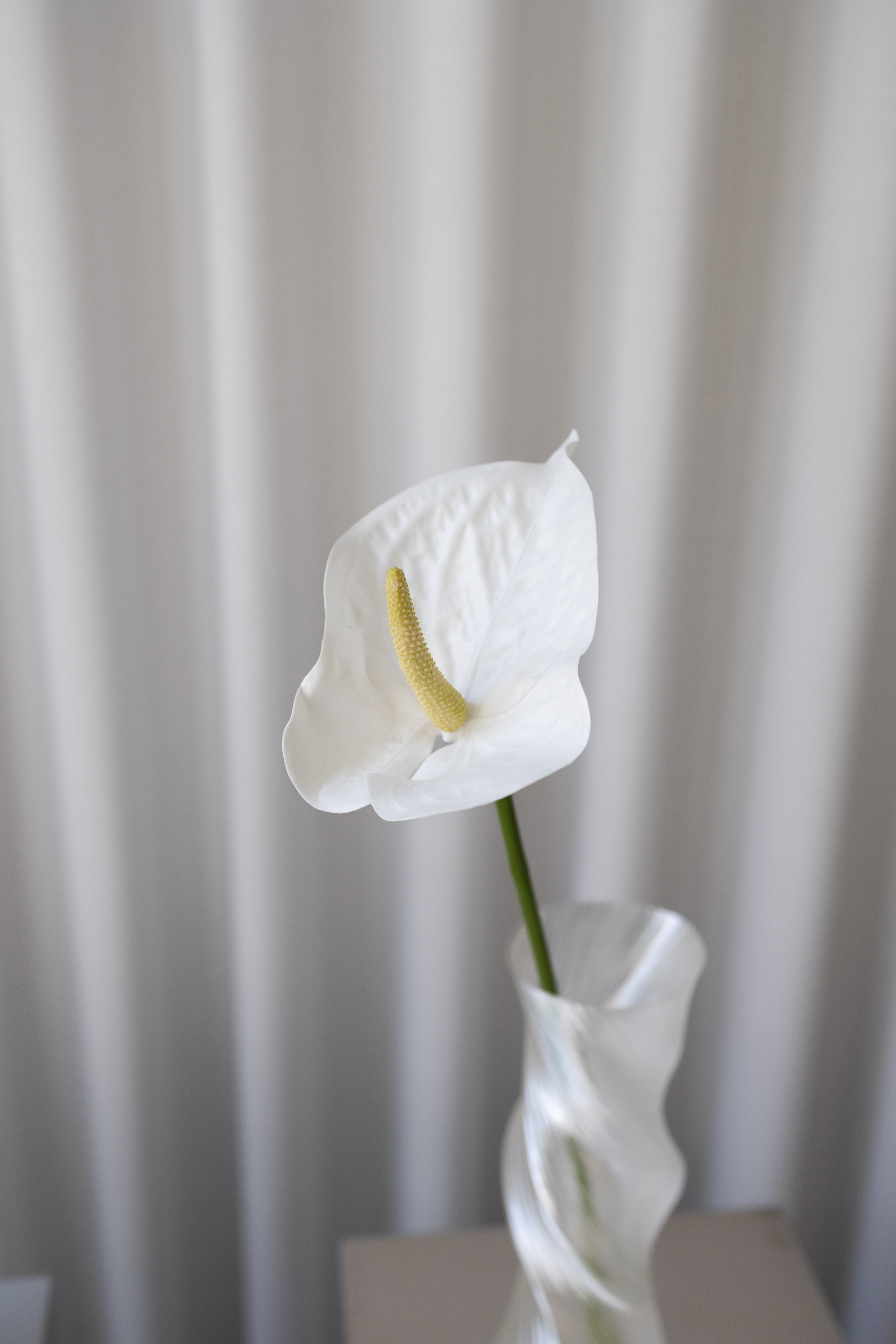 Artificial Anthurium PU - White