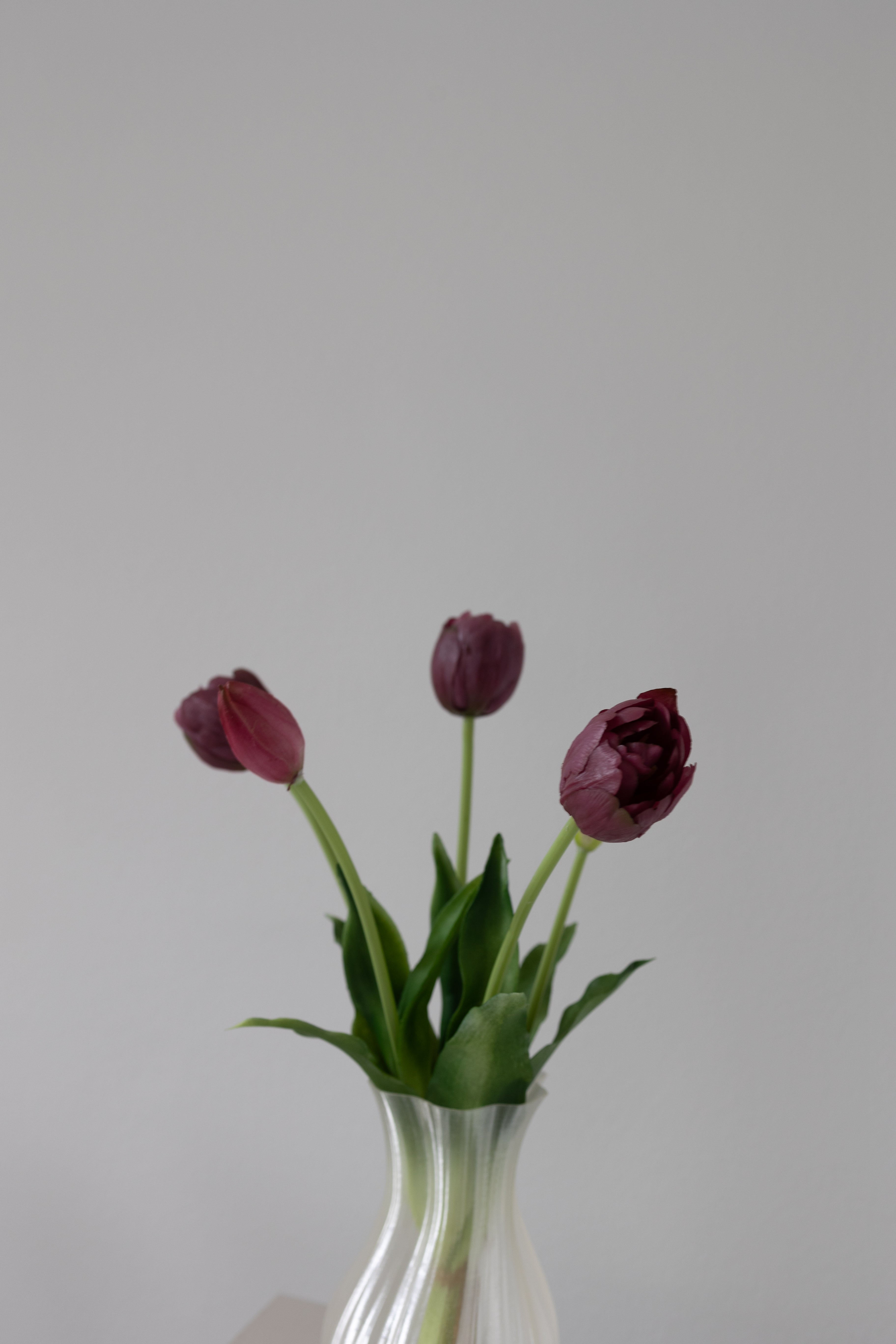 Artificial Layered Tulips - Bordeaux