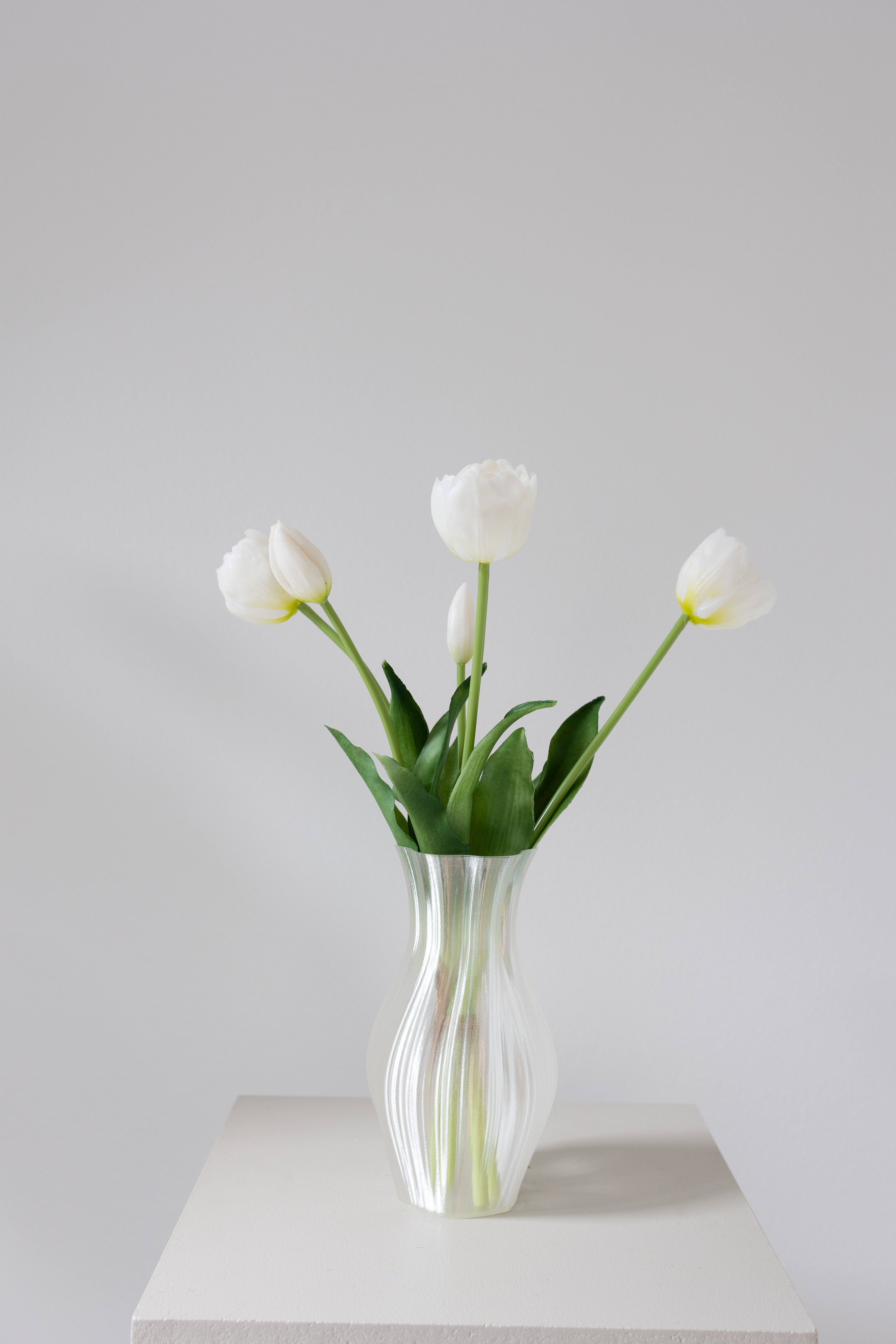 Artificial Layered Tulips - White