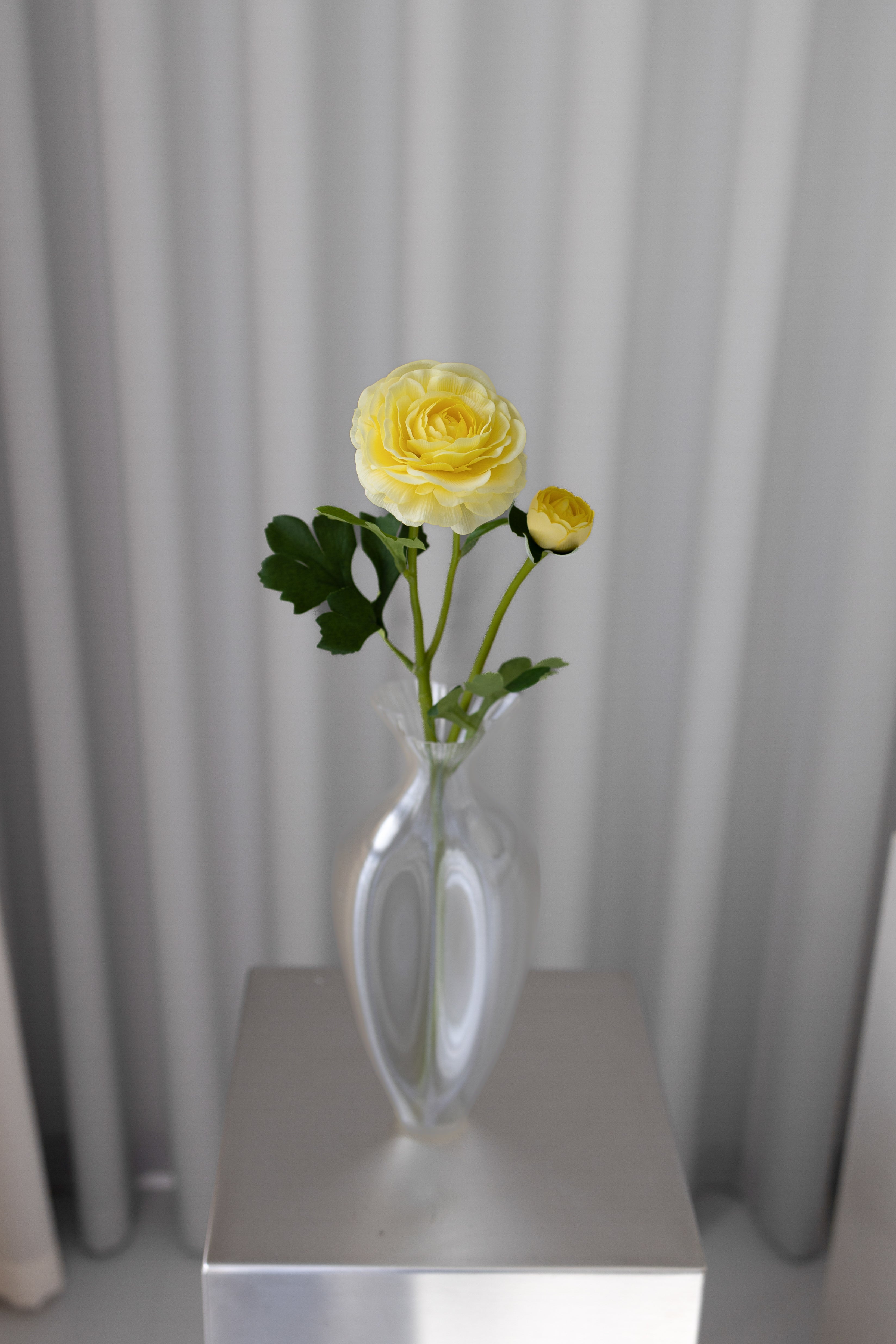 Artificial Ranunculus Flower - Soft Yellow