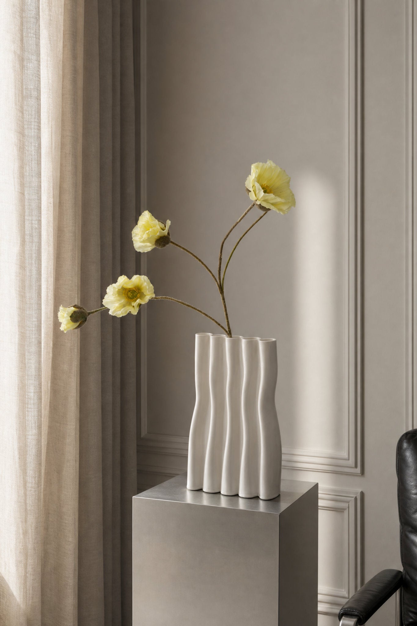 Artificial Lifelike Poppy - Yellow