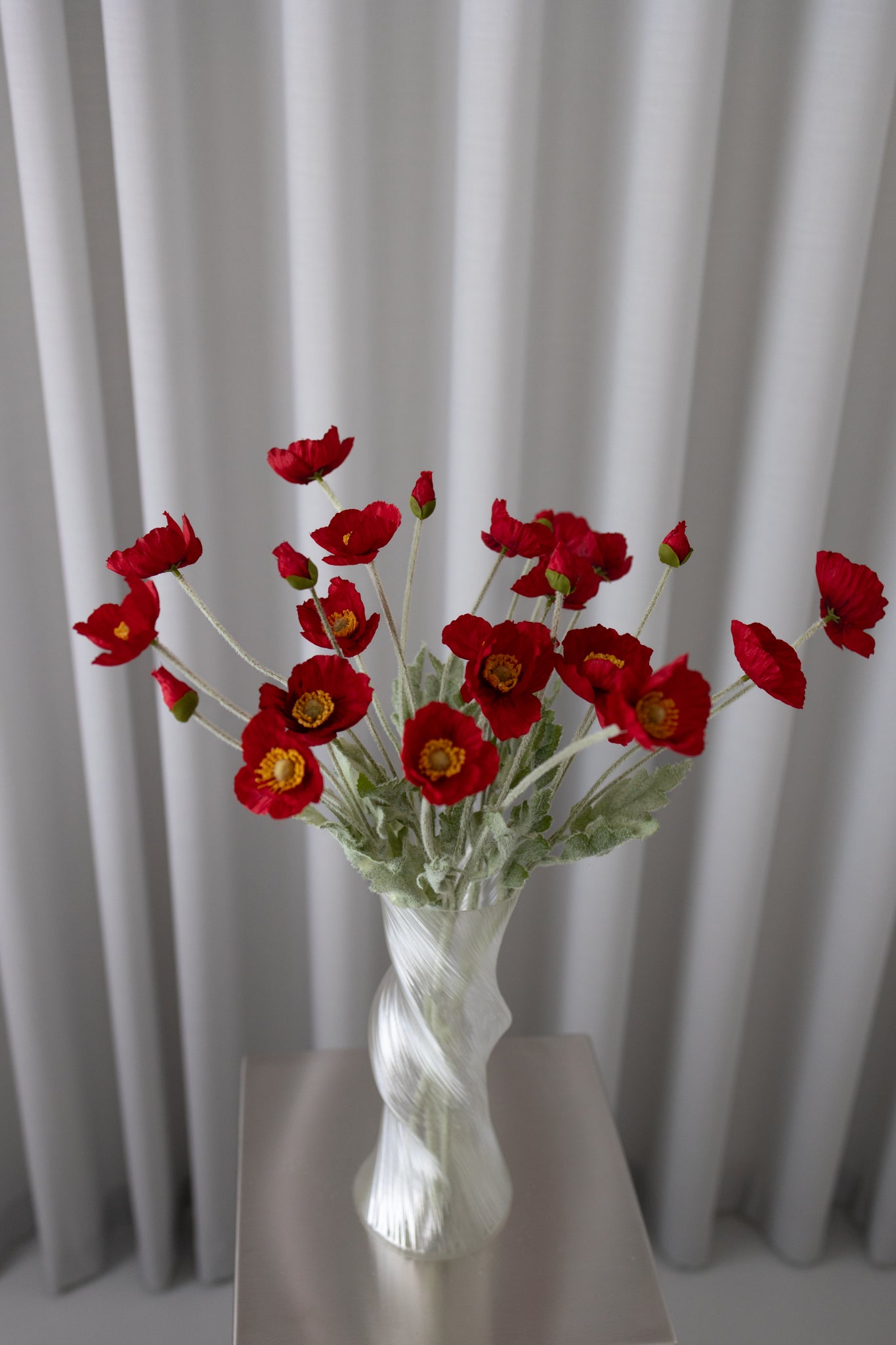 Kunstig Mørkerød Valmue