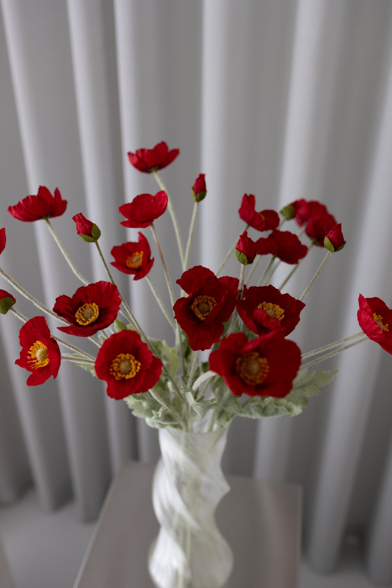 Artificial Dark Red Poppy