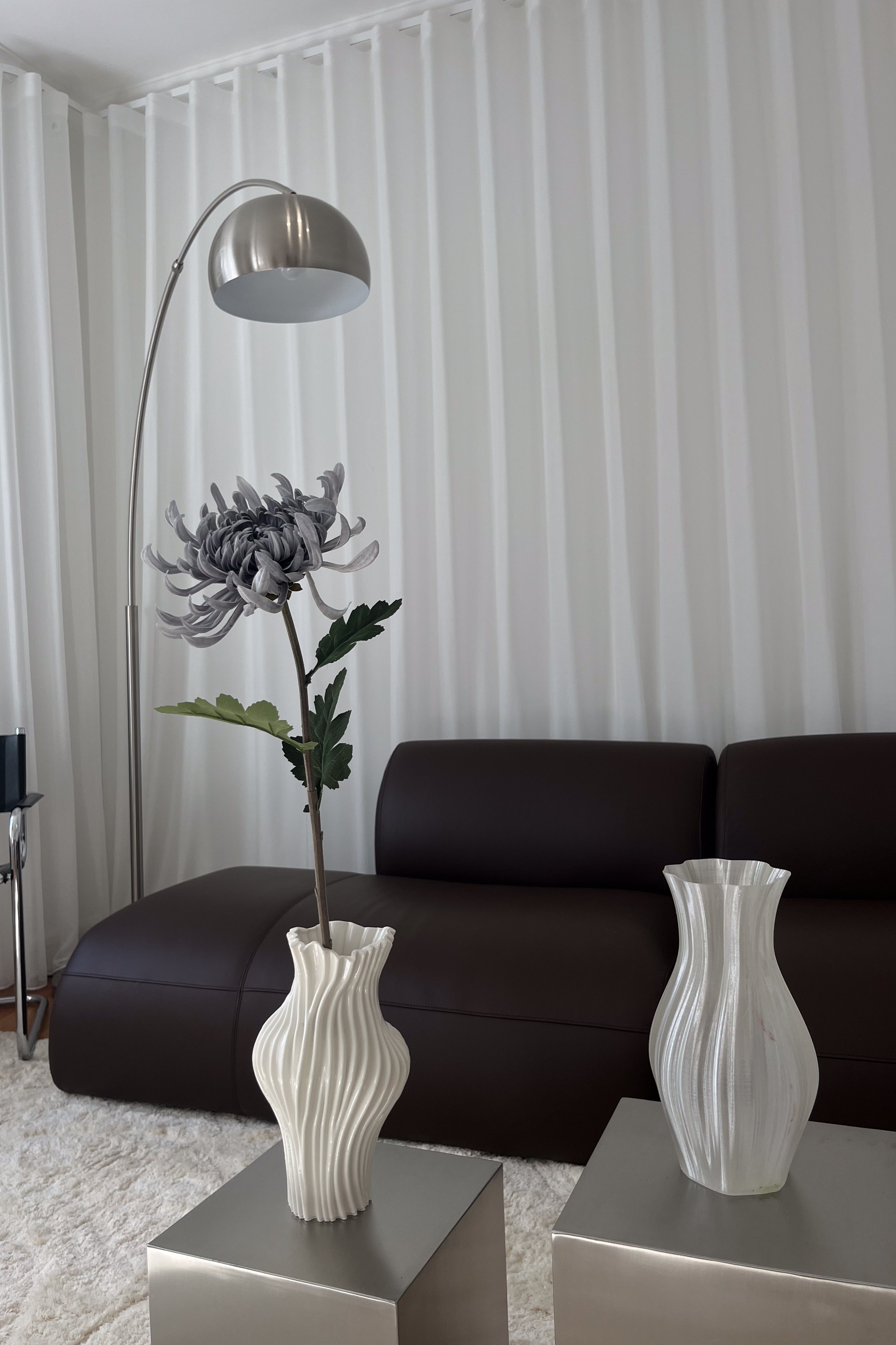 Artificial Lifelike Chrysanthemum - Grey