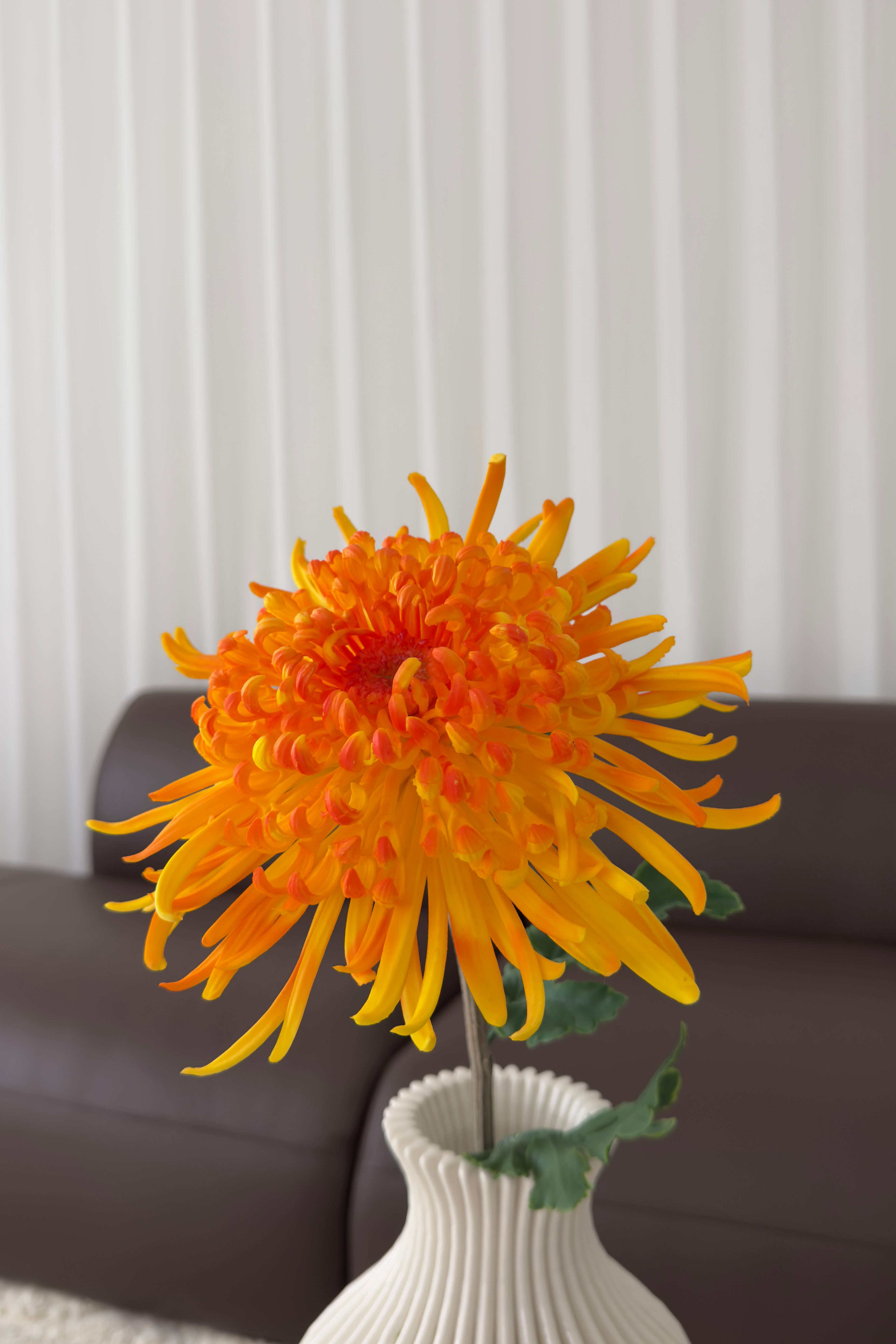 Kunstige Naturtro Krysantemum - Orange 