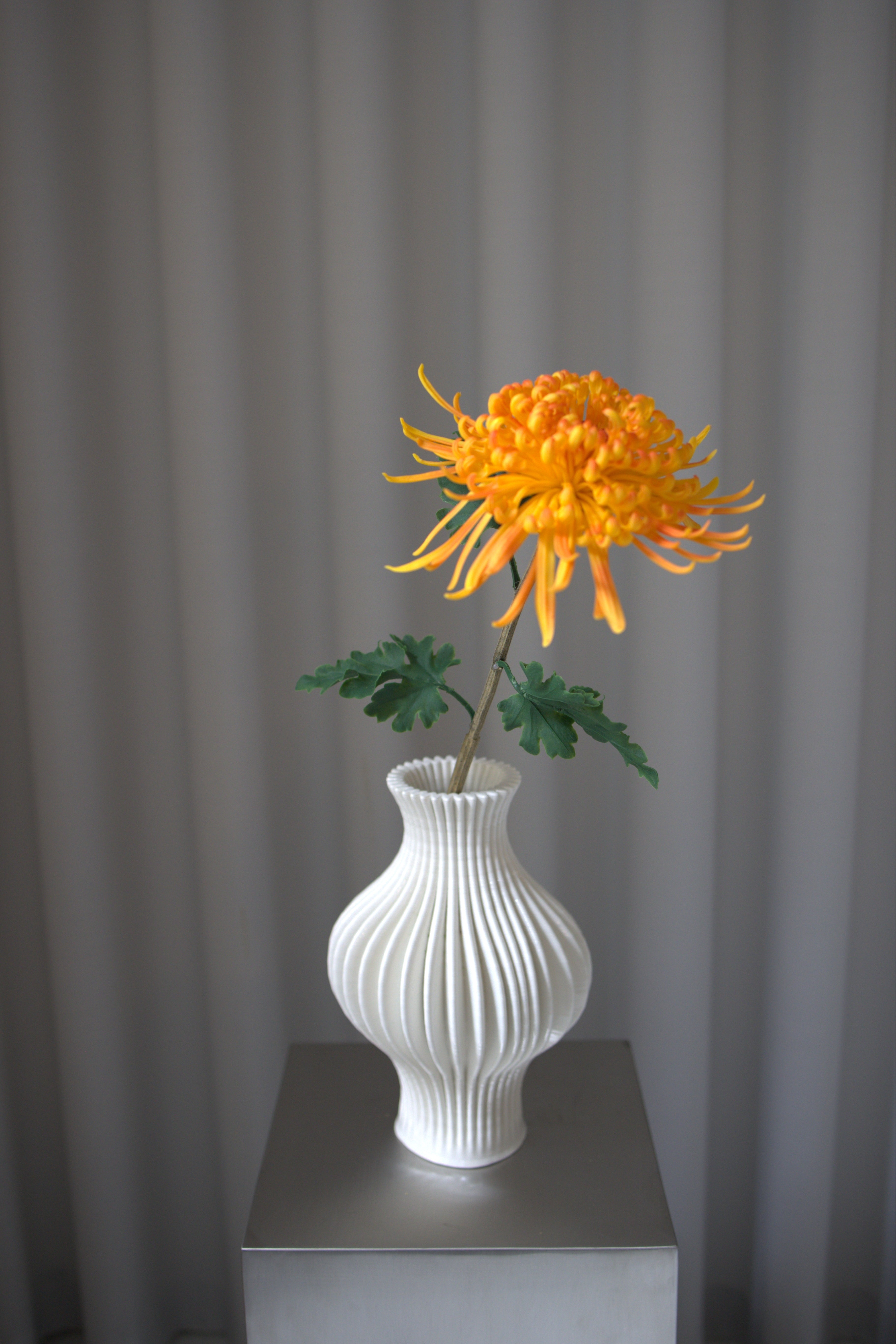 Kunstige Naturtro Krysantemum - Orange 